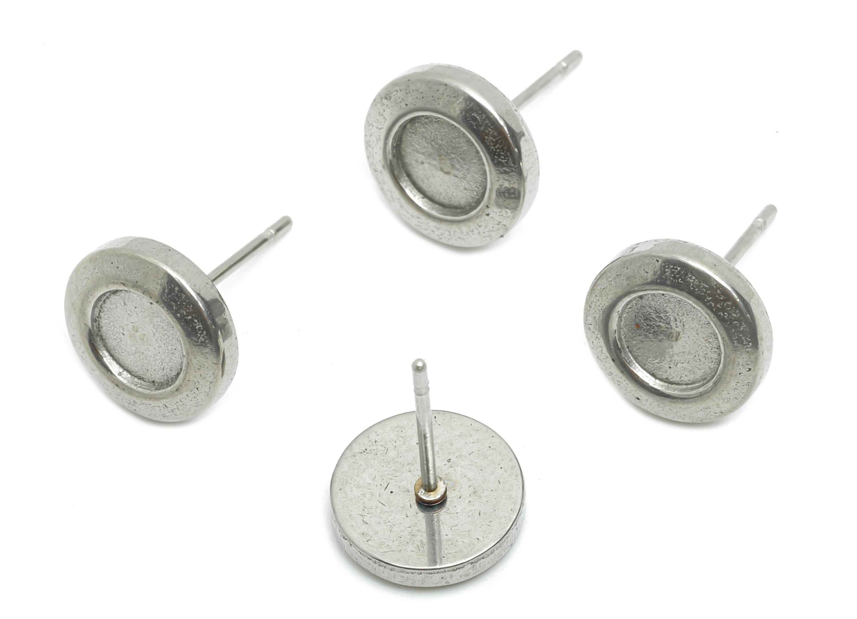 DIY Resin Earring Stud - Small Round Bezel Stud Earring - Cabochon Stud Earrings for Crafting - Handmade Tiny Stud Earring -10x10x2mm-SS2175 - DOMEDBAZAAR