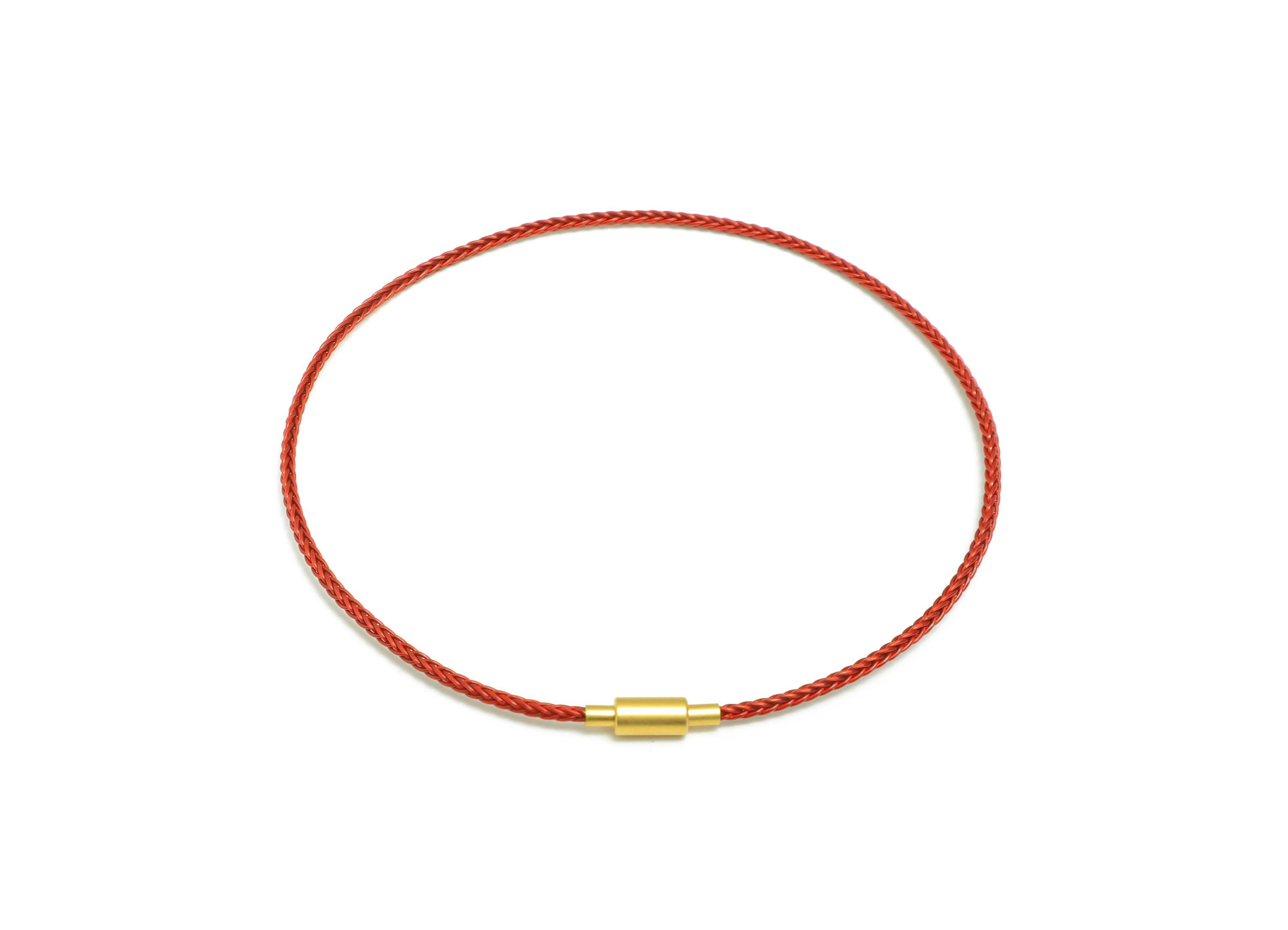 1.5mm Twisted Cable Bracelet - Red Stainless Steel 65cm DIY Beading Cord - Unisex Openable Clasp Bracelet Bangle - Bracelet Making - HM1071B - DOMEDBAZAAR