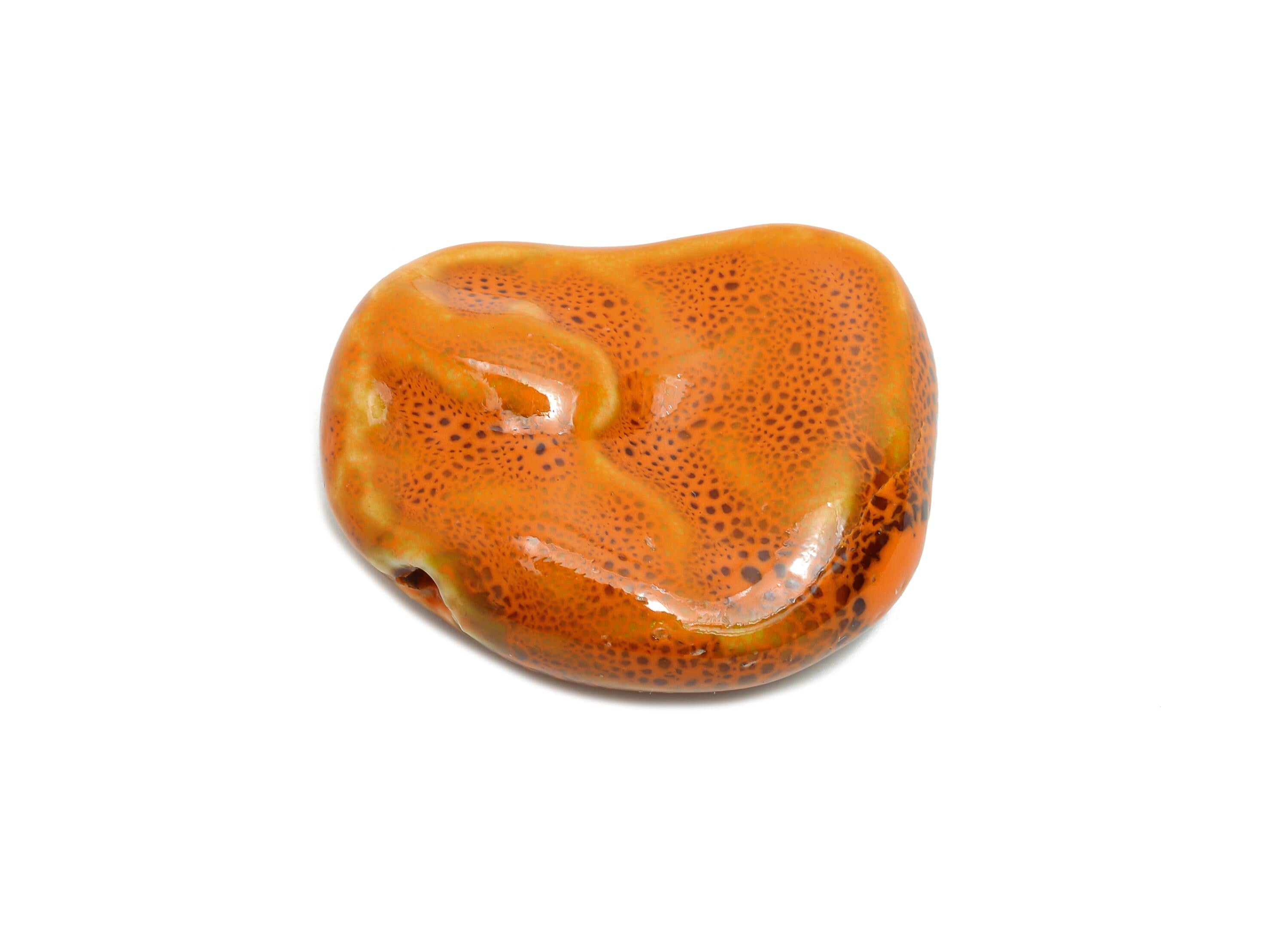 Glazed Ceramic Geometric Beads - Unique Beads Components for Necklace - Abstract Beads - Handmade Making DIY - 32.78x26.82x11.56mm - NS2777B - DOMEDBAZAAR
