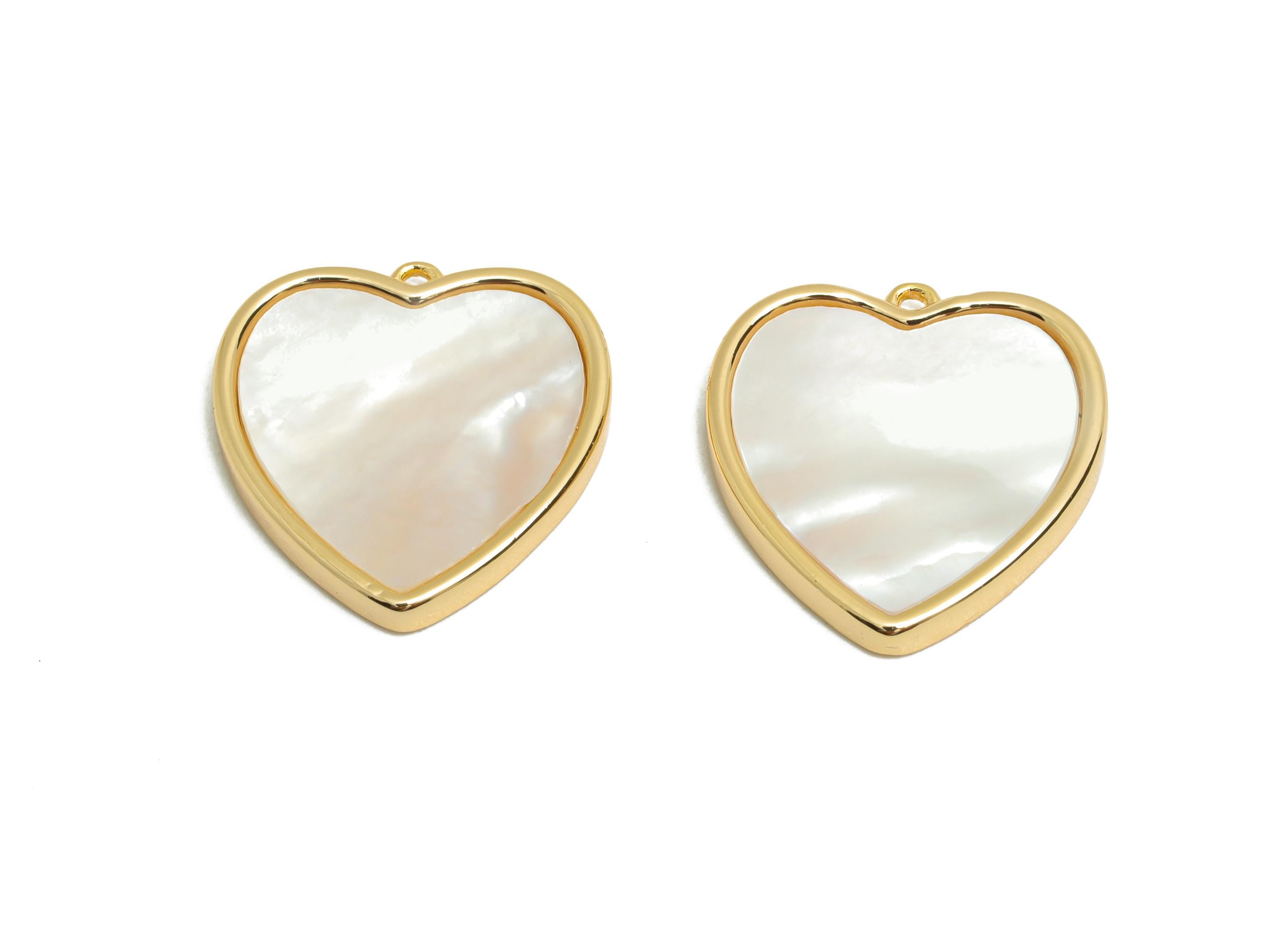 Elegant Heart Pendant - Brass Gold Shell Custom Jewelry for DIY Necklaces - 18K Real Gold Plating - Romantic Charm - 15x15x2.11mm - RGP10838 - DOMEDBAZAAR