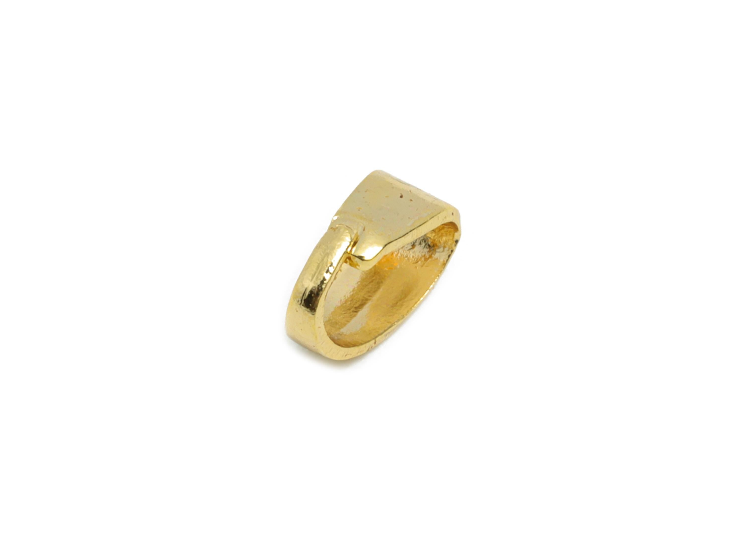 Necklace Pendant Clasps - Brass Gold Detachable Buckle Clasps for Pendant - For Necklace - 18K Real Gold Plated - 5.87x4x2.72mm - RGP10817 - DOMEDBAZAAR