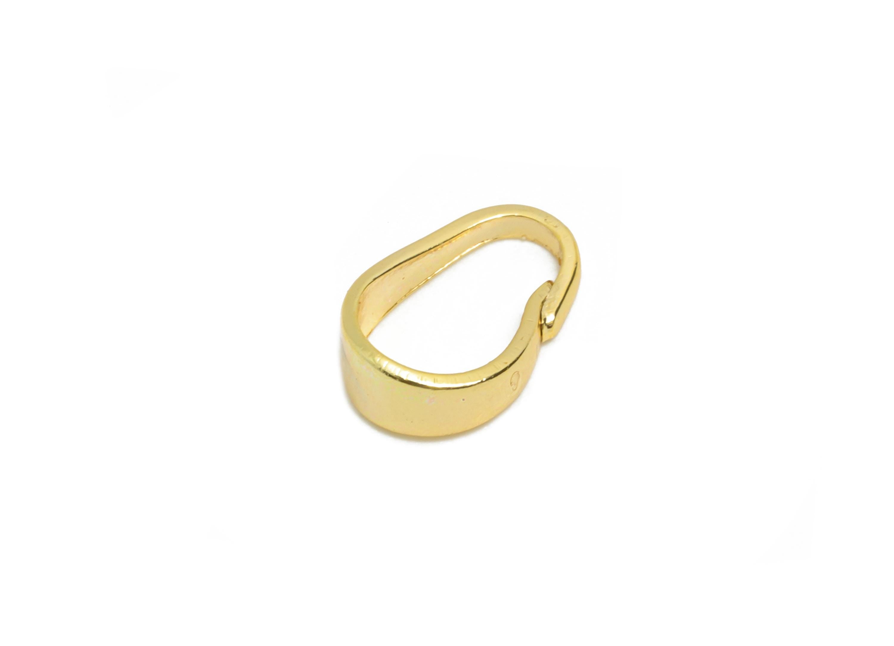 Brass Necklace Pendant Clasps - Gold Detachable Buckle Clasps for Pendant - For Necklace - 18K Real Gold Plated - 7x4.68x3.4mm - RGP10819 - DOMEDBAZAAR