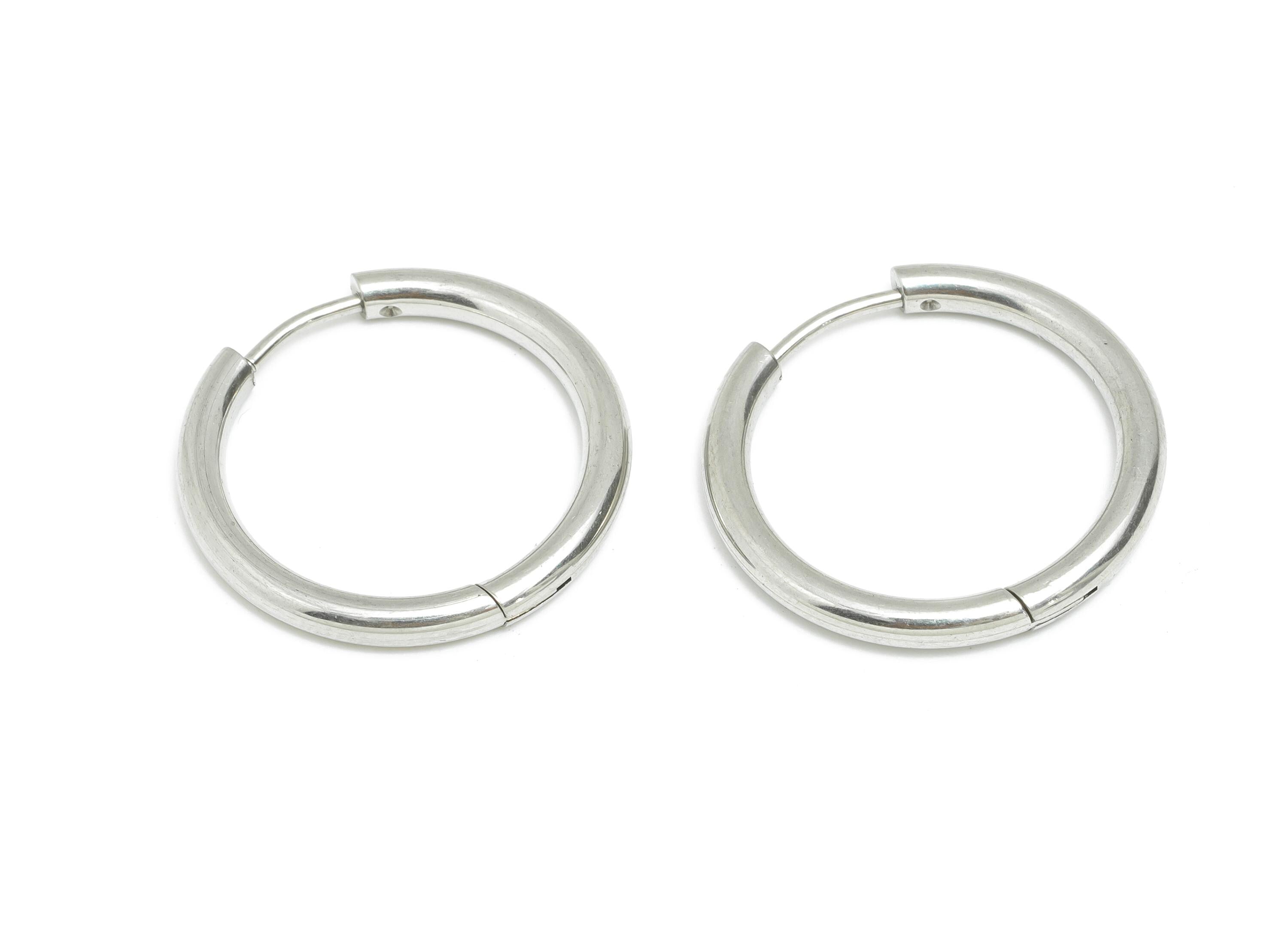 2.5*18mm Stainless Steel Hoop Earring - Minimalist Huggie Hoop Earring - Modern Clasp Hoop Earring - Everyday Wear - 25x25x2mm - SS1718-18 - DOMEDBAZAAR