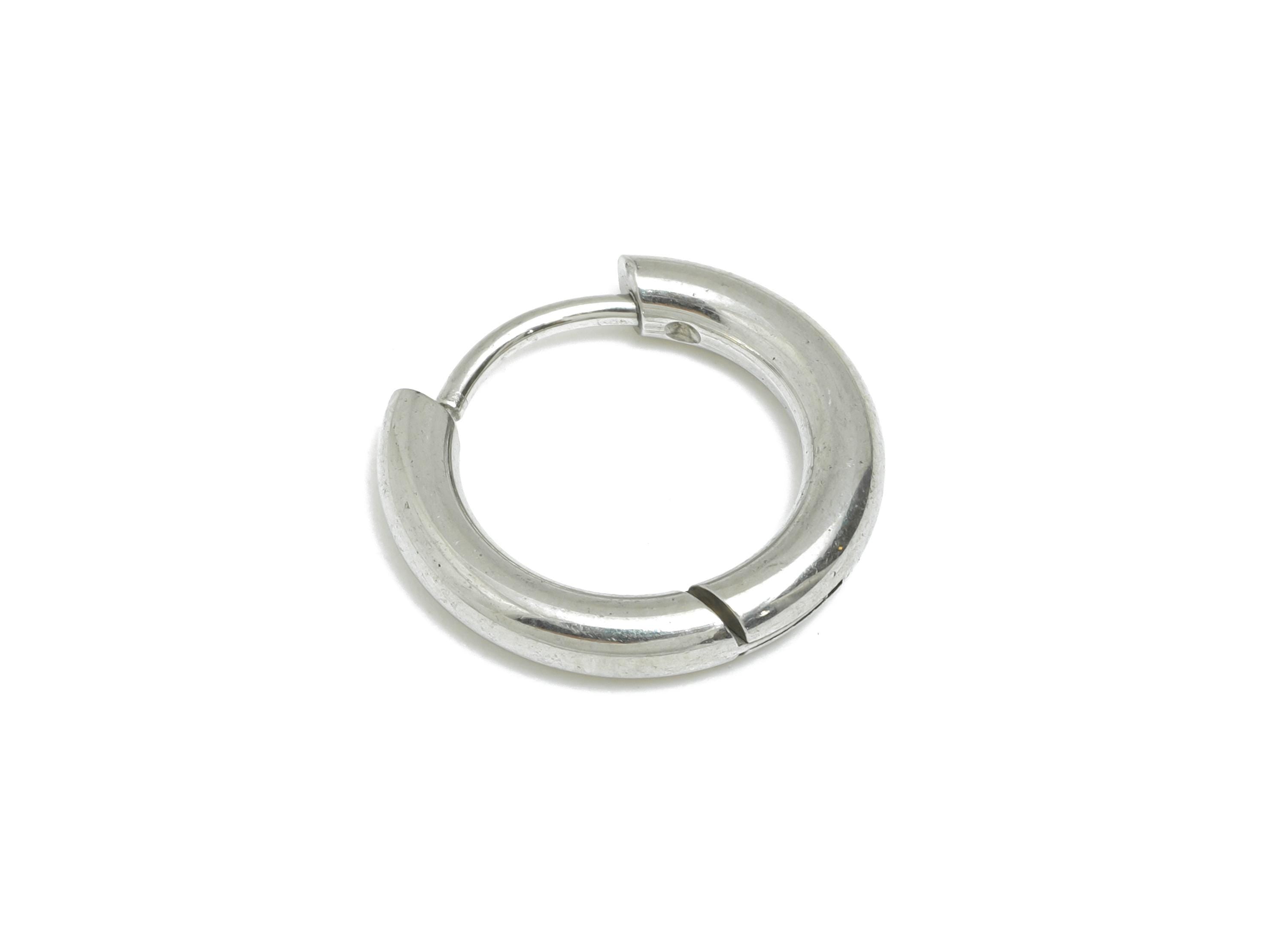 2.5*10mm Stainless Steel Hoop Earring - Minimalist Huggie Hoop Earring - Modern Clasp Hoop Earring - Everyday Wear - 15x15x2.5mm - SS1718-10 - DOMEDBAZAAR