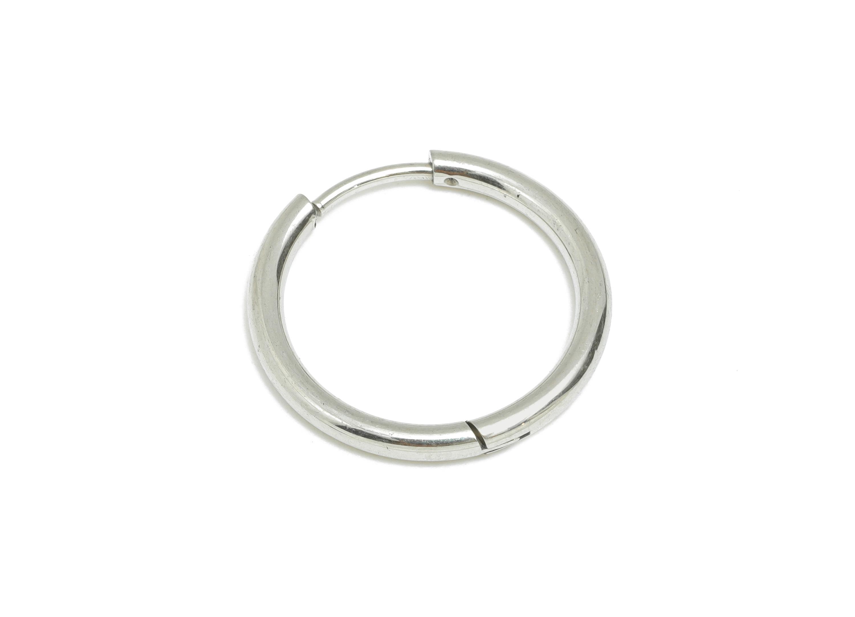 2*16mm Stainless Steel Hoop Earring - Minimalist Huggie Hoop Earring - Classic Clasp Hoop Earring - Everyday Wear - 20x20x2mm - SS1717-16 - DOMEDBAZAAR