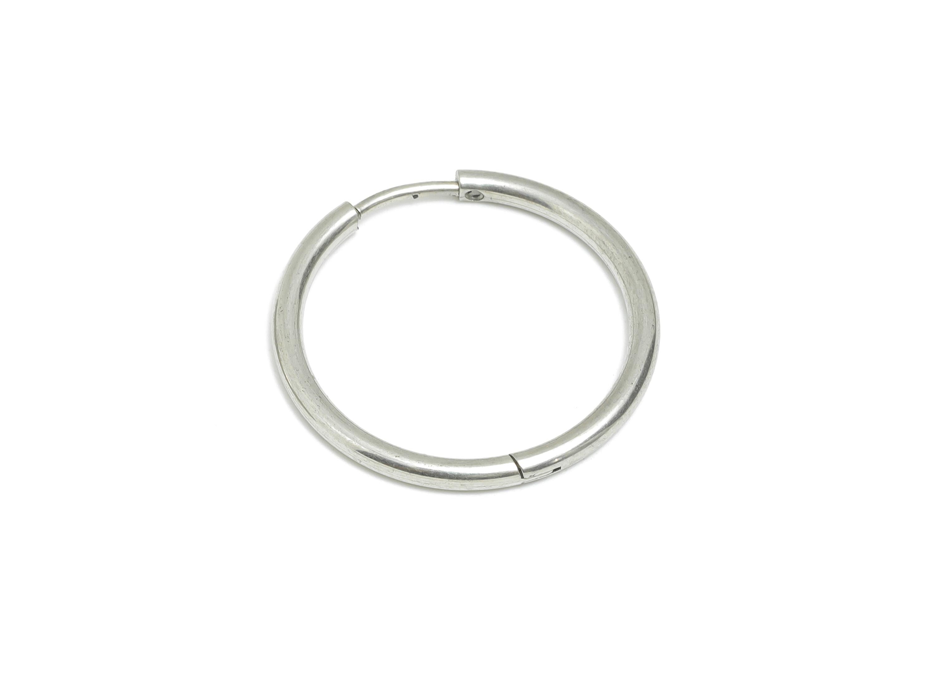 2*20mm Stainless Steel Hoop Earring - Minimalist Huggie Hoop Earring - Classic Clasp Hoop Earring - Everyday Wear - 24x24x2mm - SS1717-20 - DOMEDBAZAAR