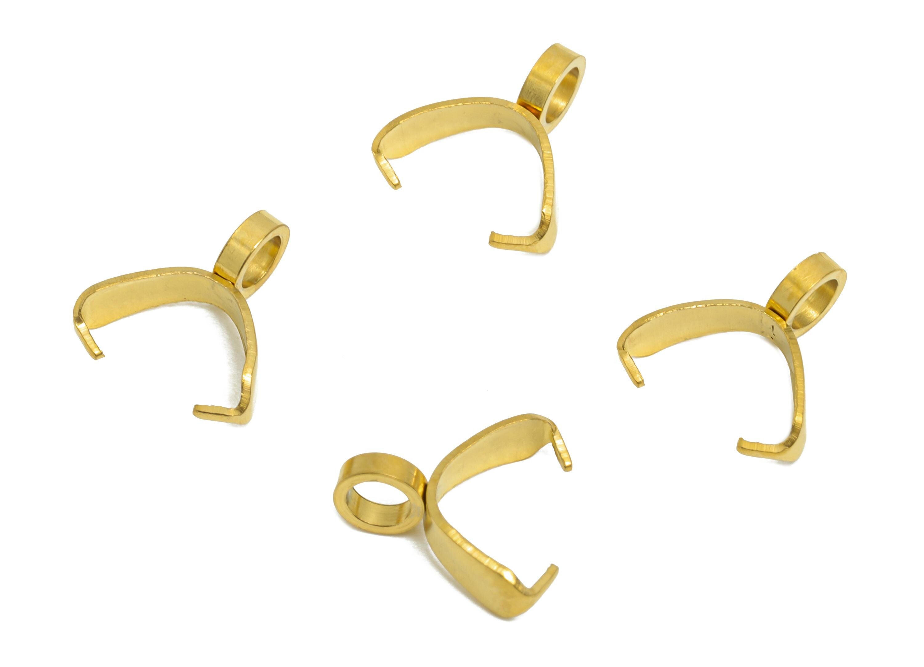 Steel Necklace Connection Buckle - Buckle Clasp - Universal Necklace Pendant Buckle - Steel Melon Seed - Gold Tone Plated - 8x8x2mm - SS2409 - DOMEDBAZAAR