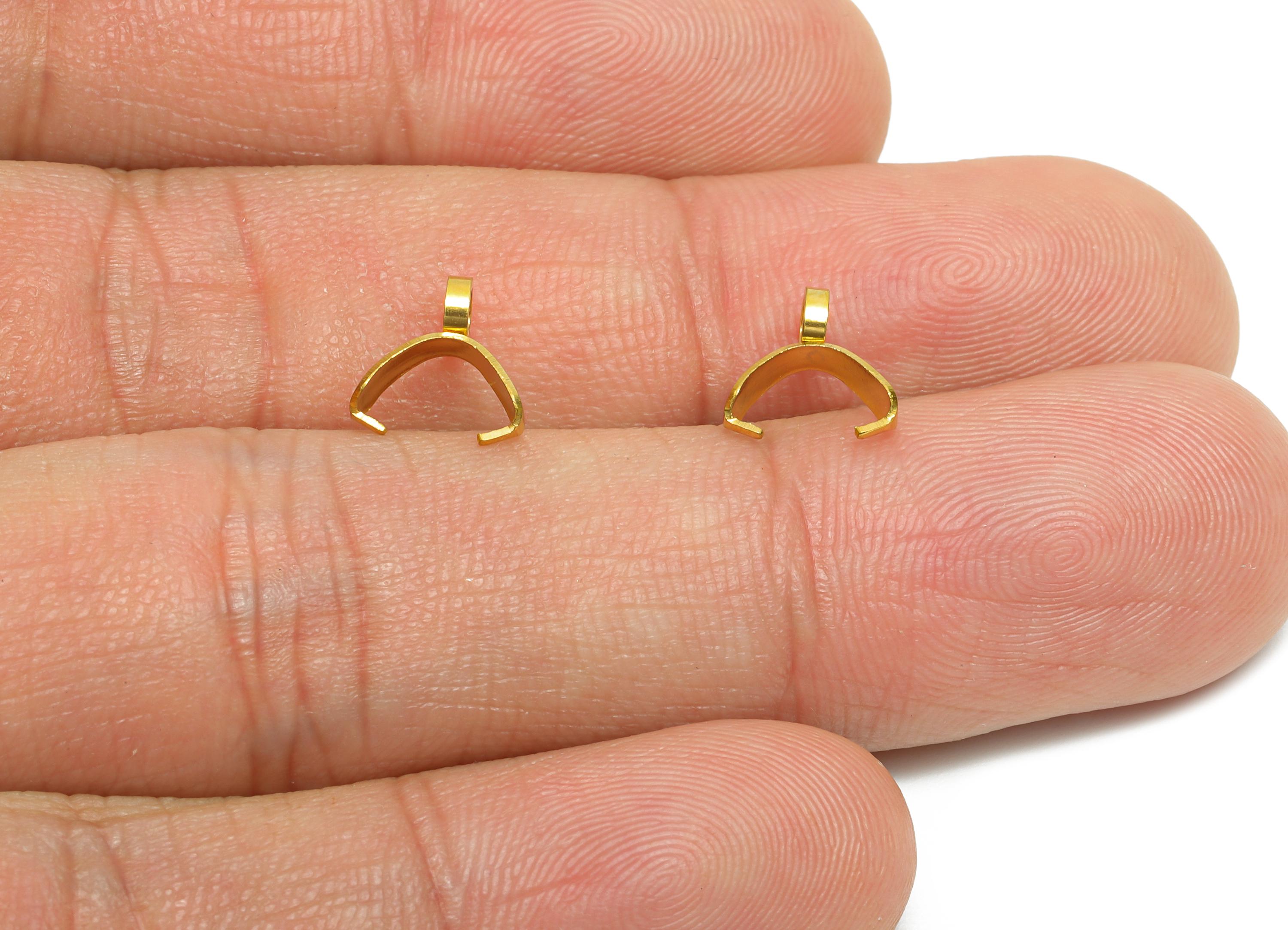 Steel Necklace Connection Buckle - Buckle Clasp - Universal Necklace Pendant Buckle - Steel Melon Seed - Gold Tone Plated - 8x8x2mm - SS2409 - DOMEDBAZAAR