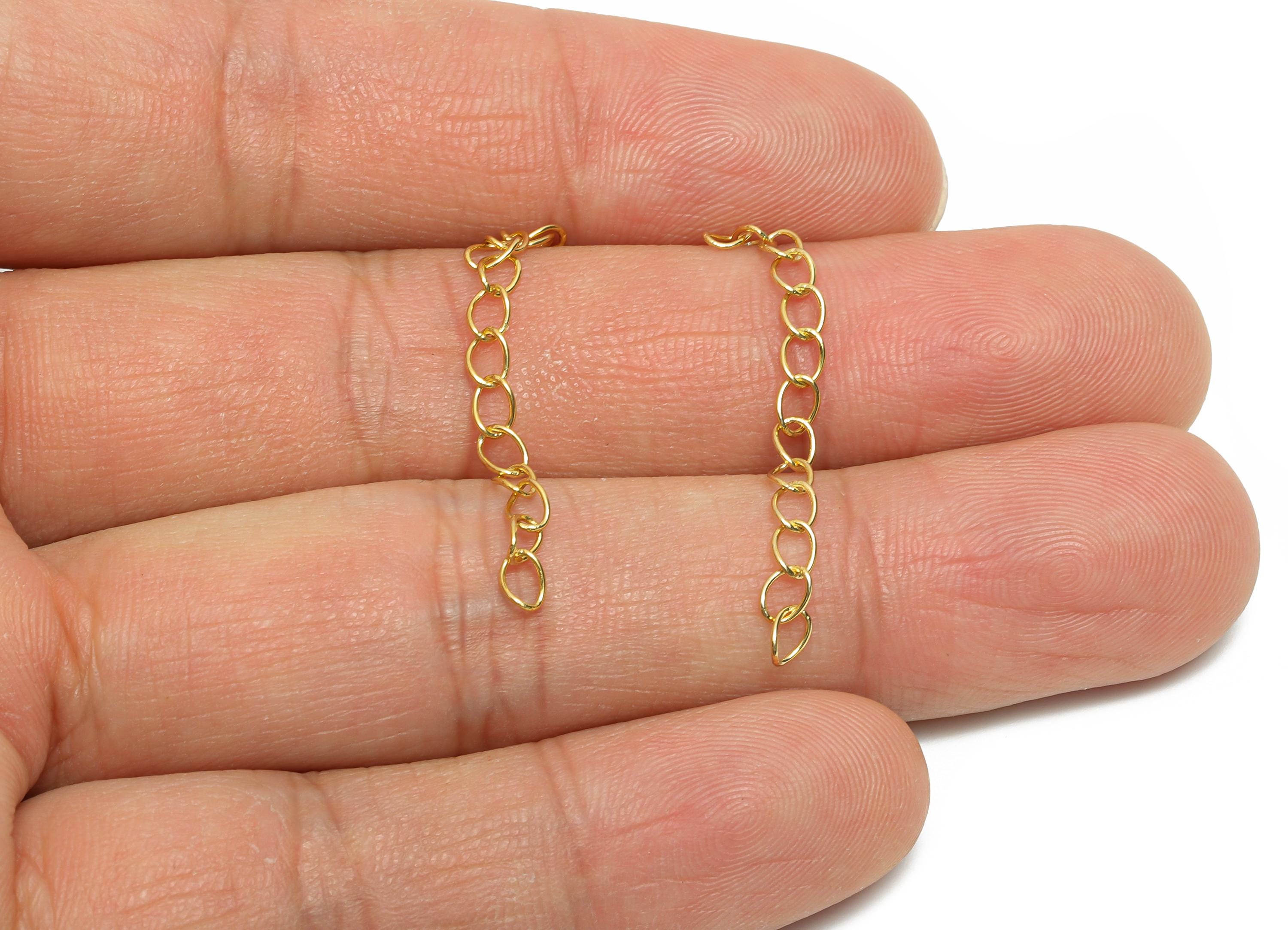 5cm Extender Curb Chain - Gold Chain for Necklace or Bracelet - Extension Chain - Craft Jewelry Component - 18K Real Gold Plated - RGP10821 - DOMEDBAZAAR