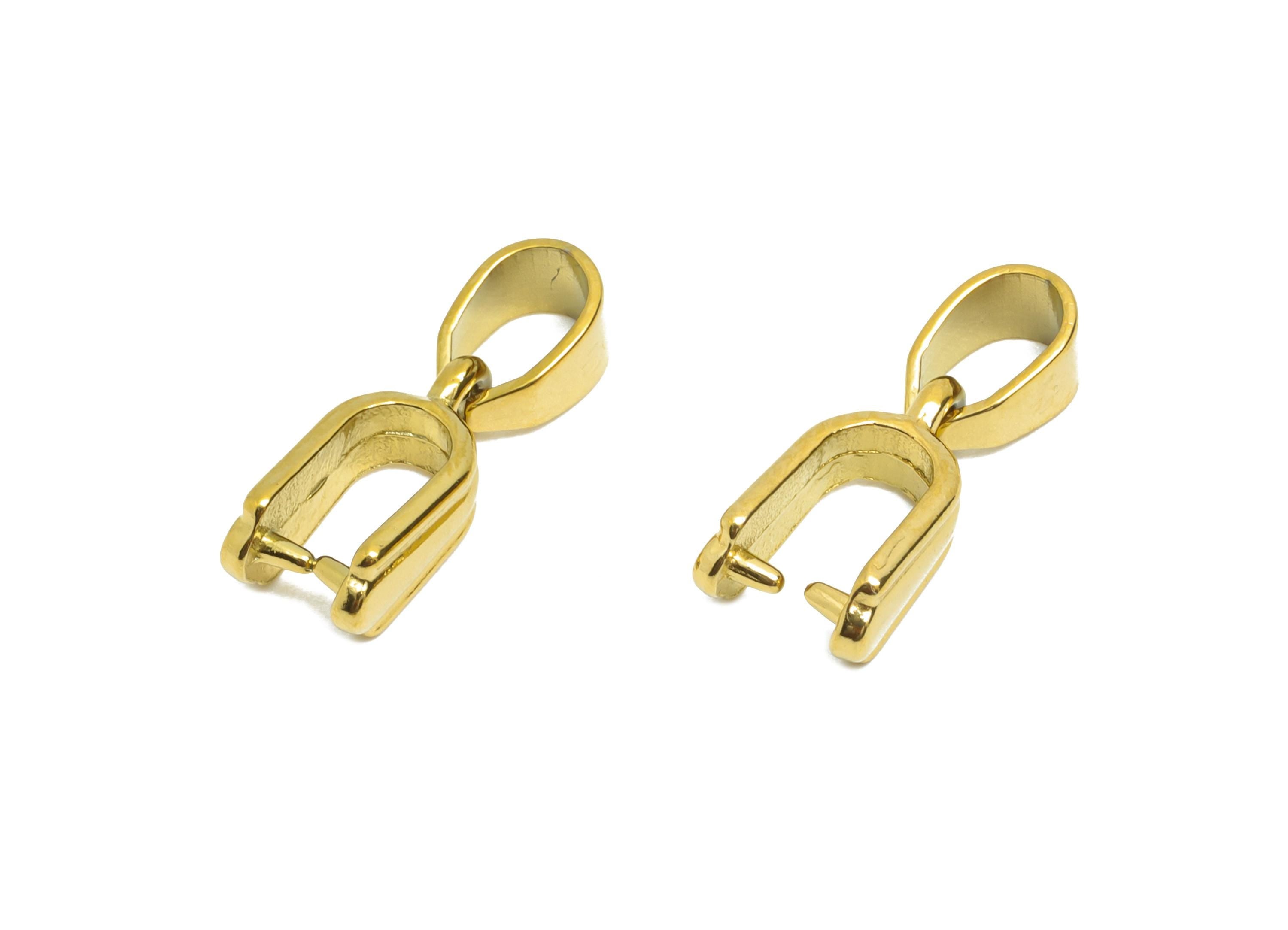 Steel Necklace Connection Buckle - Universal Necklace Buckle - Buckle Clasp - Melon Seed for Necklace - Gold Tone Plated - 14x6x3mm - SS2353 - DOMEDBAZAAR