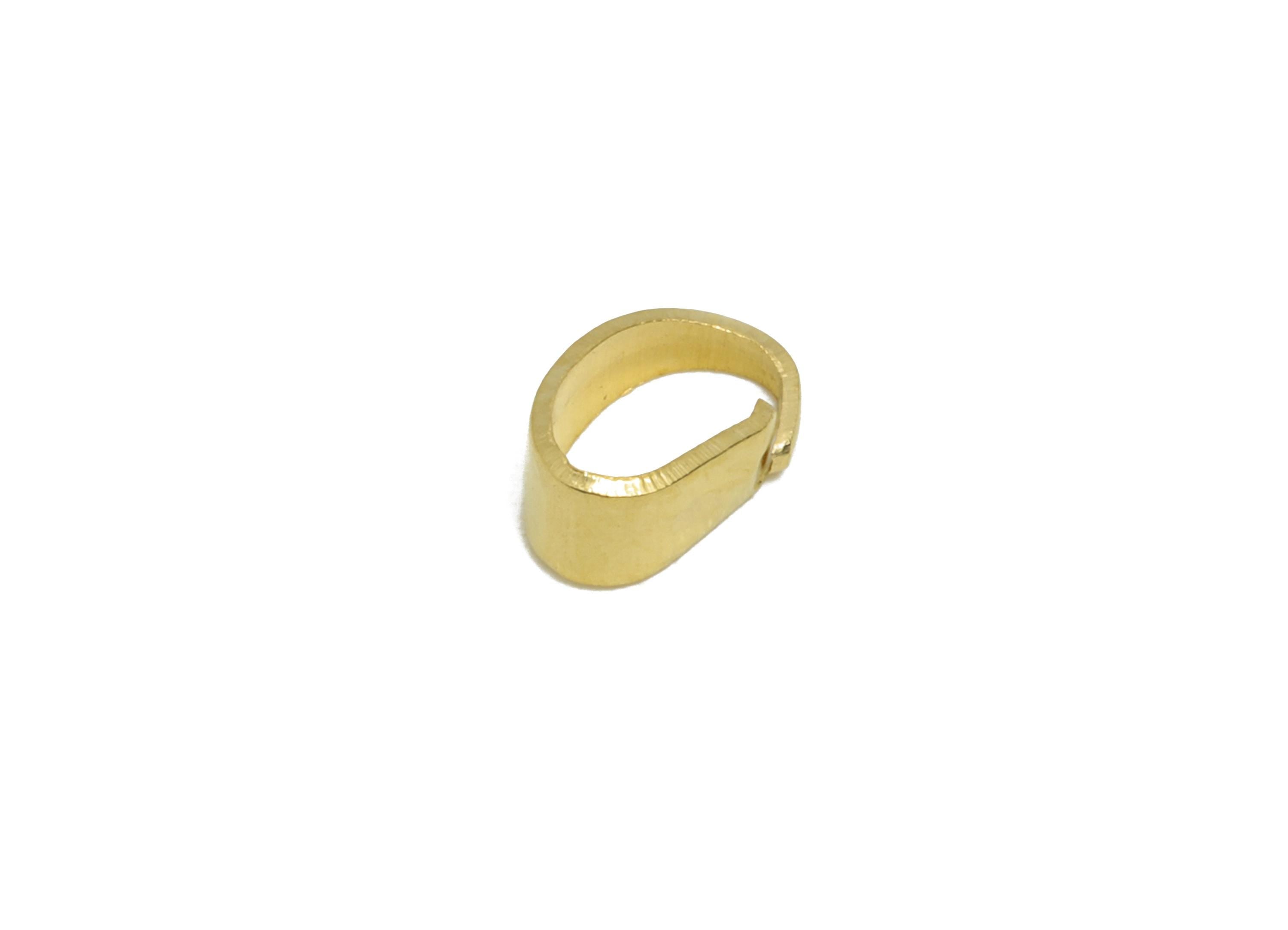 Brass Necklace Pendant Clasps - Raw Brass Detachable Buckle Clasps for Pendant - Melon Seed - Necklace Buckle - 5.87x4x2.7mm - PP11245 - DOMEDBAZAAR