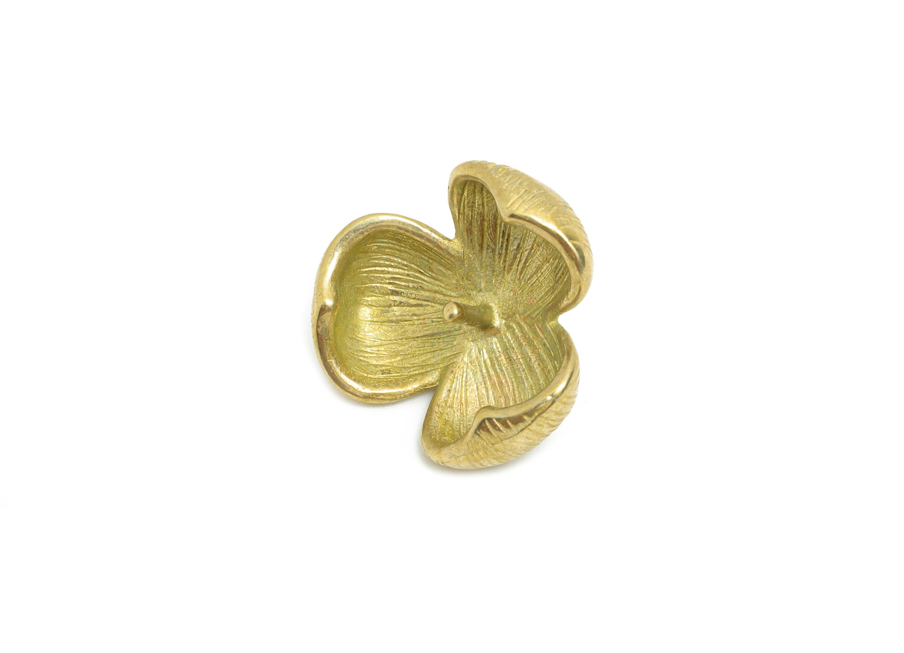 Brass Floral Charm - Raw Brass 3D Blooming Flower Charm - Brass Botanical Jewelry Making - for DIY Bead Jewelry - 14x14x2.32mm - PP11229 - DOMEDBAZAAR