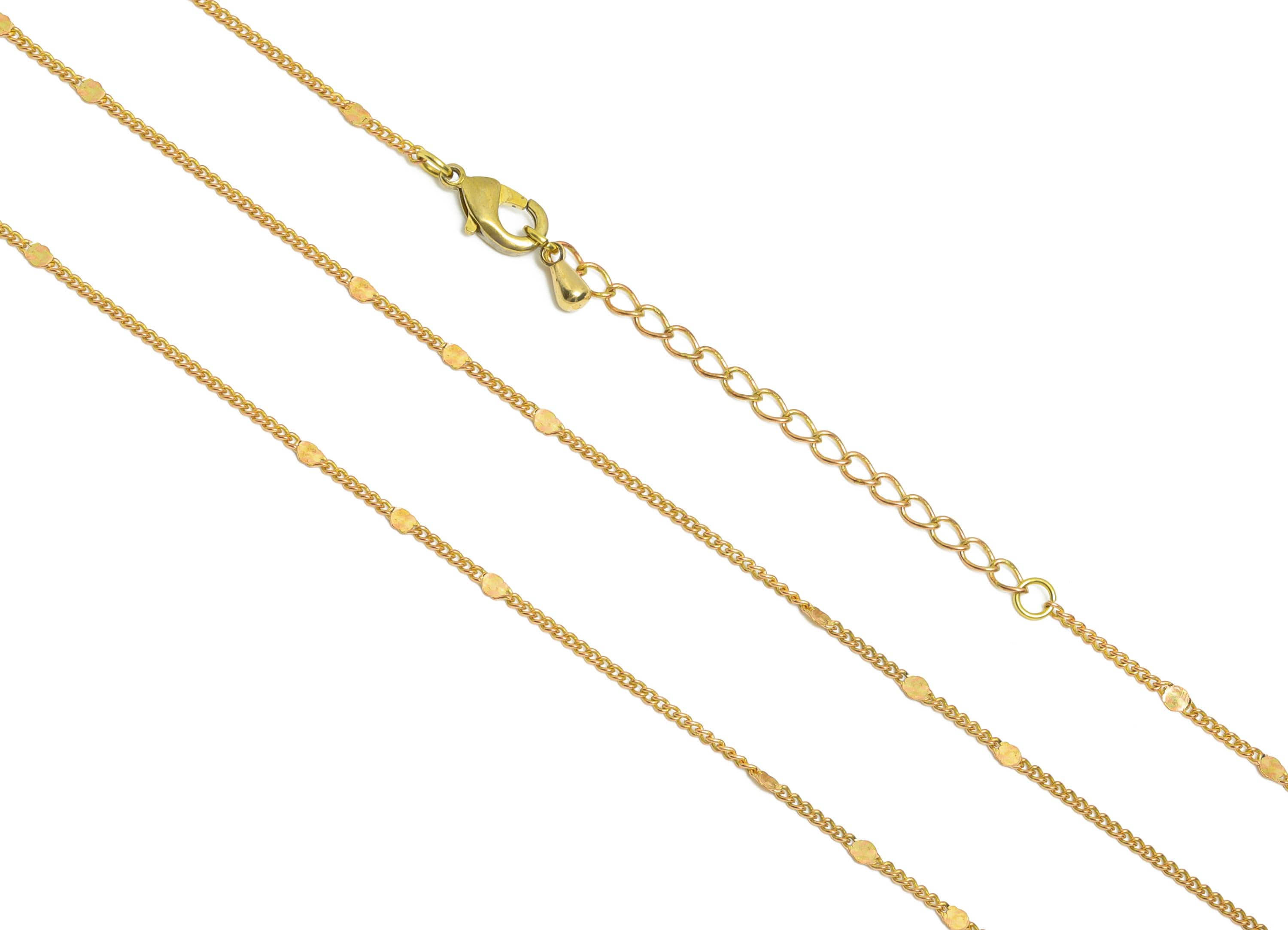 42+5cm Finished Curb Chain - Pressed Round Chain - Raw Brass Hammered Round Curb Chain - Brass Dainty Curb Chain - 8x1.95x0.96mm - PP11365 - DOMEDBAZAAR