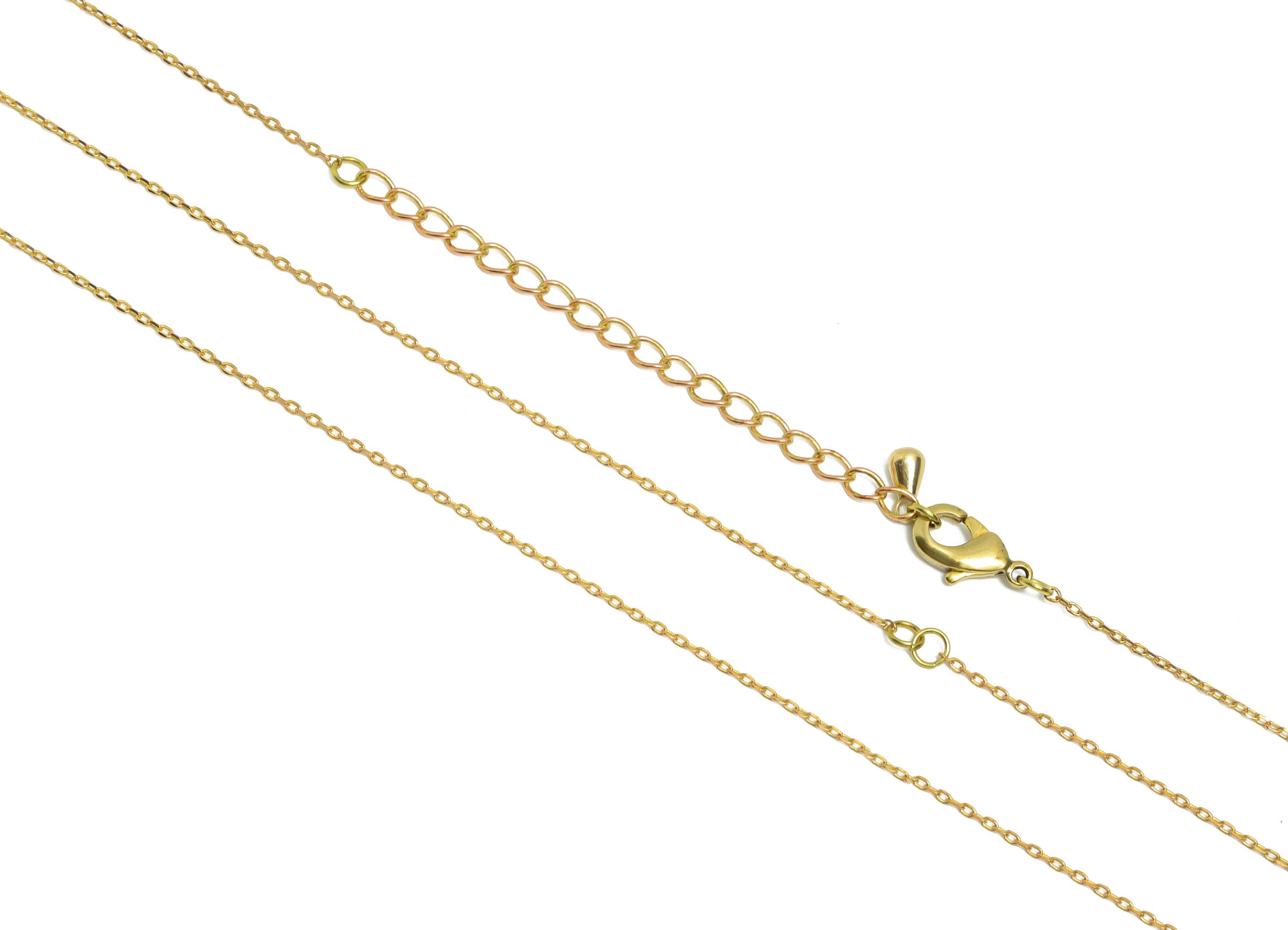 40+5cm Finished Cable Chain - Faceted Cable Chain - Raw Brass Flat Cable Chain - Brass Dainty Cable Chain Necklace - 4.8x3x2.52mm - PP11363 - DOMEDBAZAAR