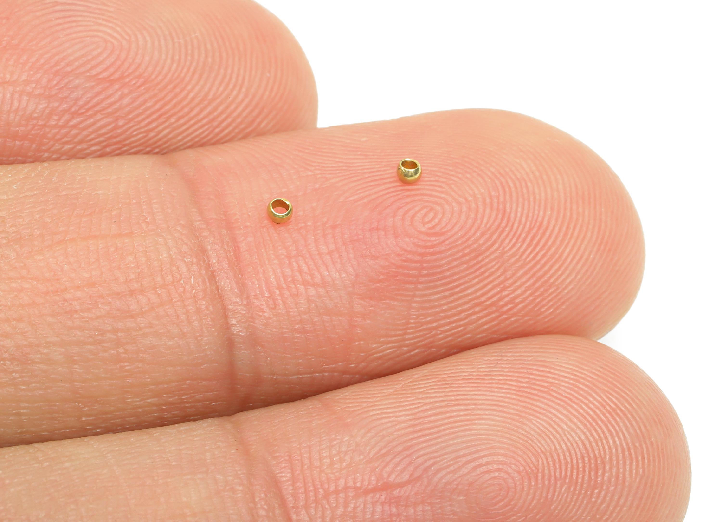 1.5x1.5mm Brass Crimp Tube Bead - Raw Brass Cover End Tip - Stopper Bead - Crimp End Bead for Bracelet or Necklace - 1.5x1.5x0.9mm - PP11371 - DOMEDBAZAAR