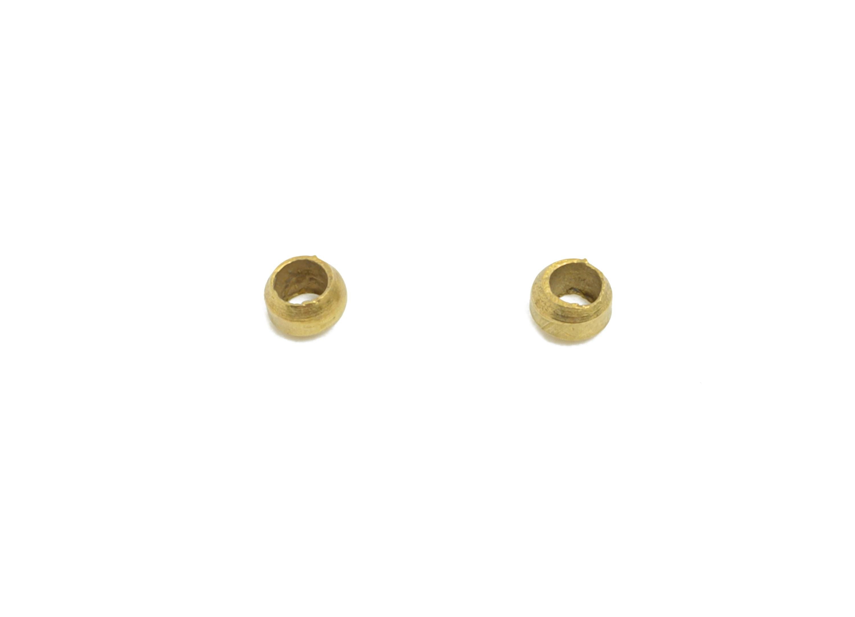 2x2mm Brass Crimp Tube Bead - Raw Brass Cover End Tip - Positioning Bead - Crimp End Bead for Bracelet or Necklace - 2x2x2mm - PP11224 - DOMEDBAZAAR