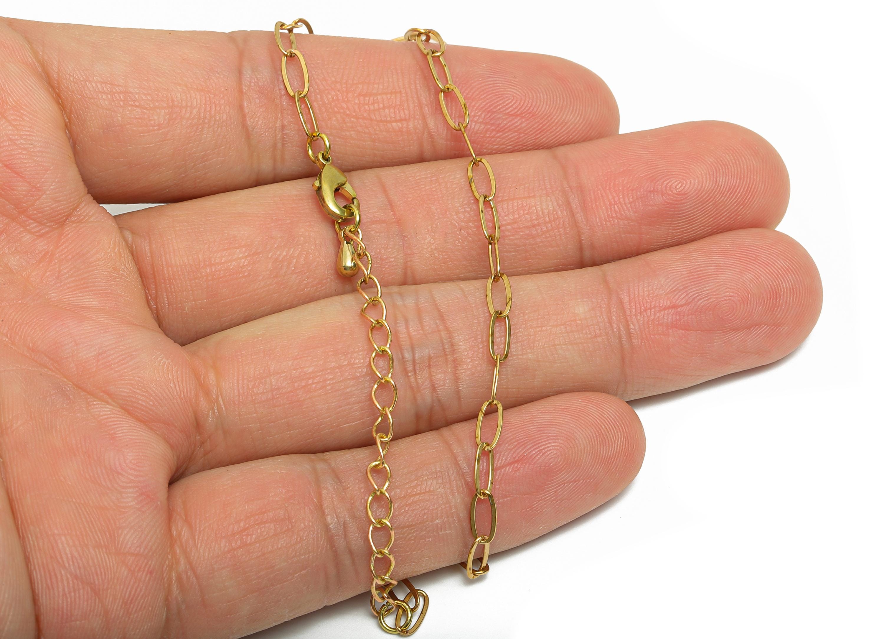 40+5cm Finished Oval Flat Chain - Elegant Oval Link Chain - Raw Brass Geometric Chain - Brass Dainty Oval Flat Chain - 6x3x0.45mm - PP11364 - DOMEDBAZAAR