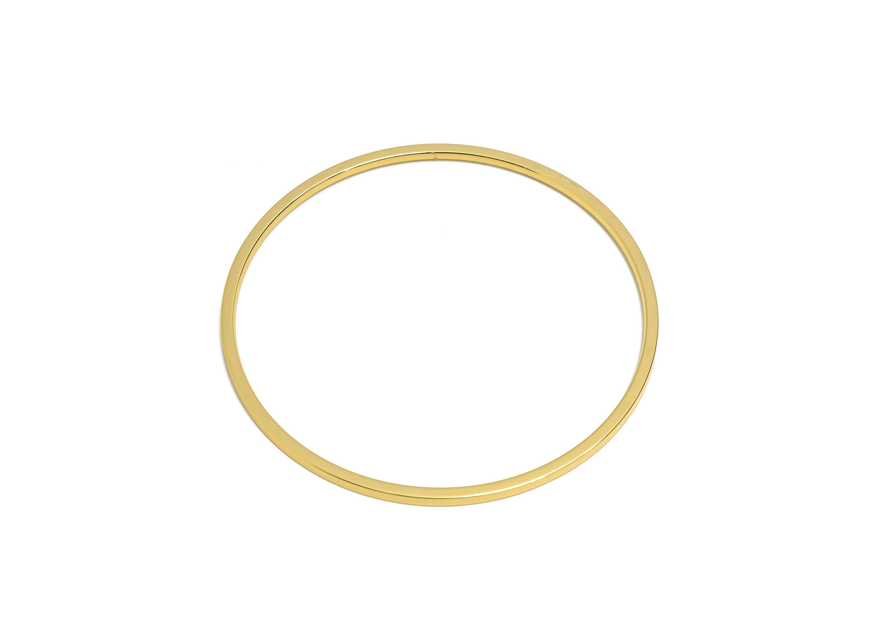 64mm Minimalist Bracelet -  Brass Bangle DIY Jewelry Making Supply For Bracelet - Handmade Bangle Frame - 18K Real Gold Plating - RGP10813 - DOMEDBAZAAR