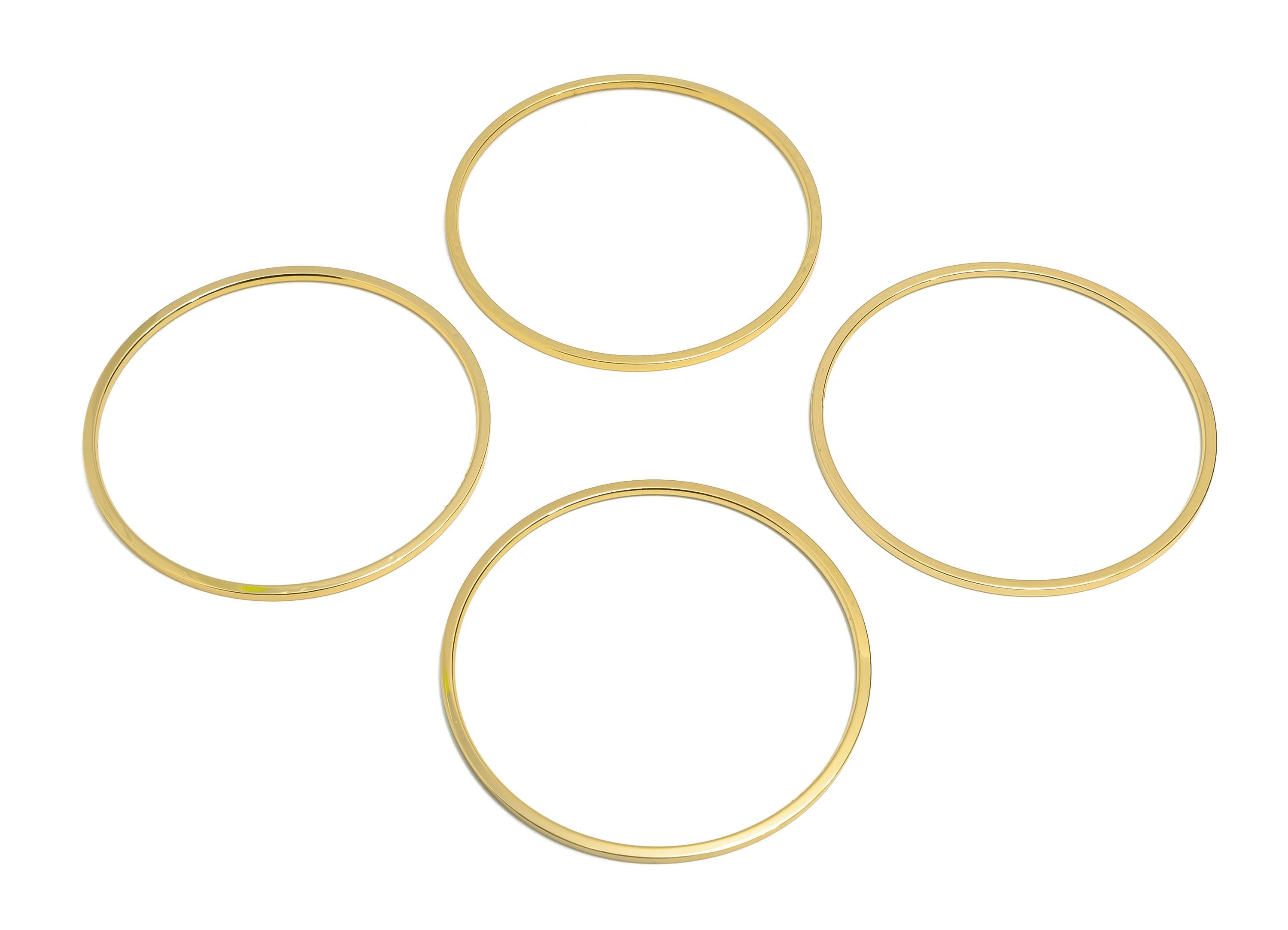 64mm Minimalist Bracelet -  Brass Bangle DIY Jewelry Making Supply For Bracelet - Handmade Bangle Frame - 18K Real Gold Plating - RGP10813 - DOMEDBAZAAR
