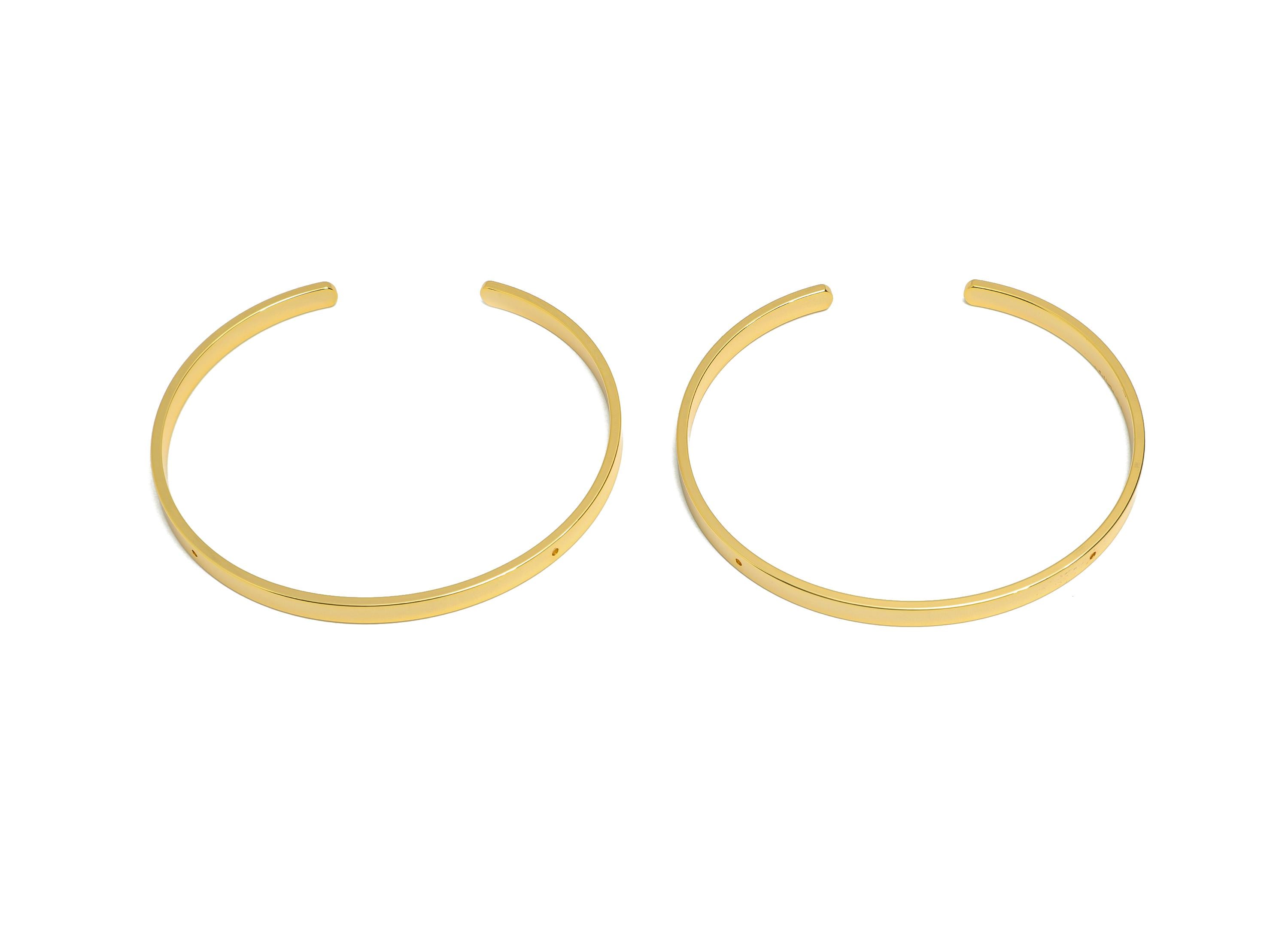 64mm Minimalist Hoop Bracelet - Raw Brass Open Hoop Bracelet - DIY Jewelry Making Supply With Hole - Adjustable Frame Bracelet - RGP10786 - DOMEDBAZAAR