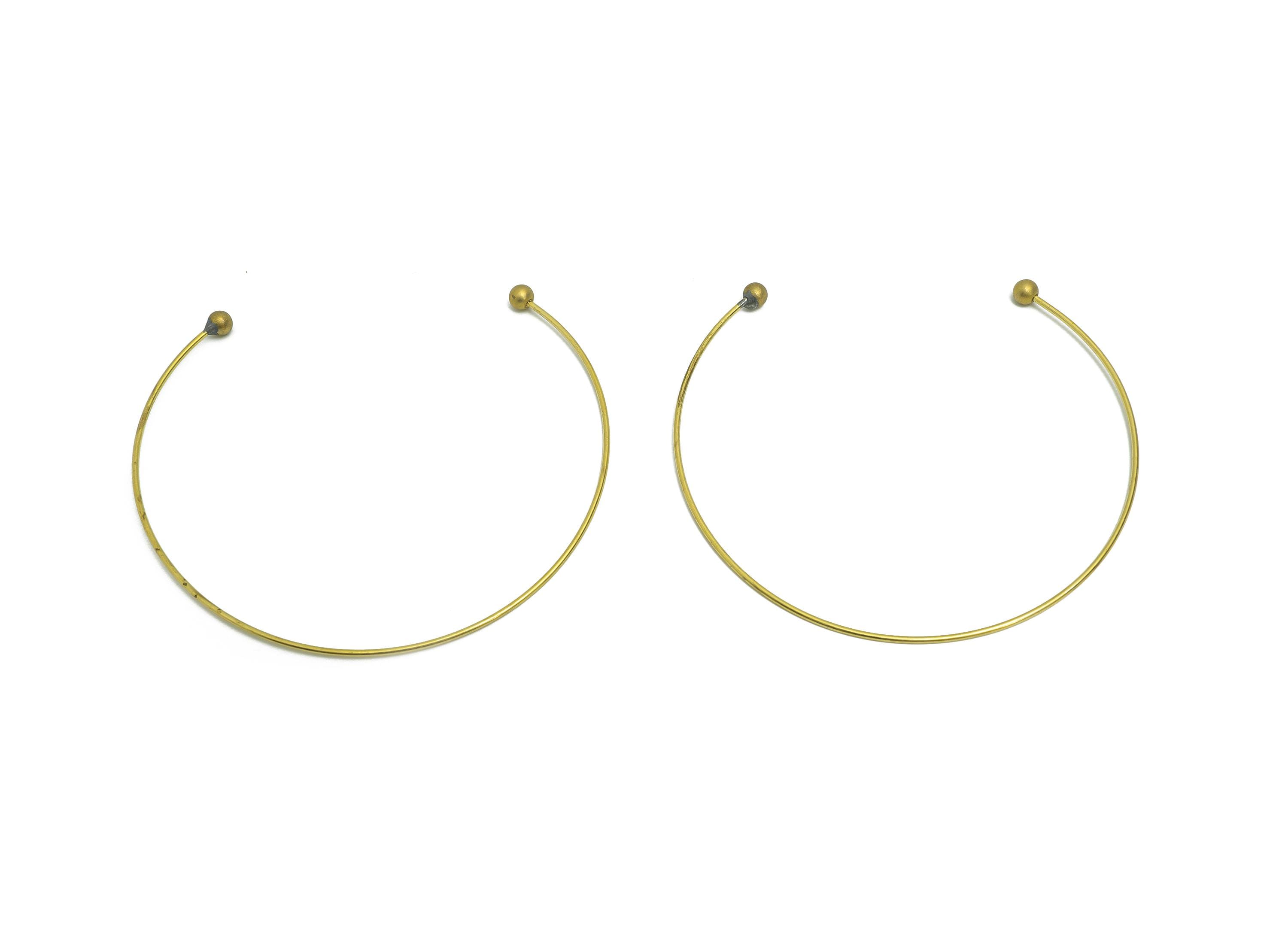 Raw Brass Open Cuff Bracelet - Openable Screw Bead Bracelet - Adjustable Bead Jewelry - Unlockable Screw Bead Bangle - 32x62x3.9mm-PP11255 - DOMEDBAZAAR