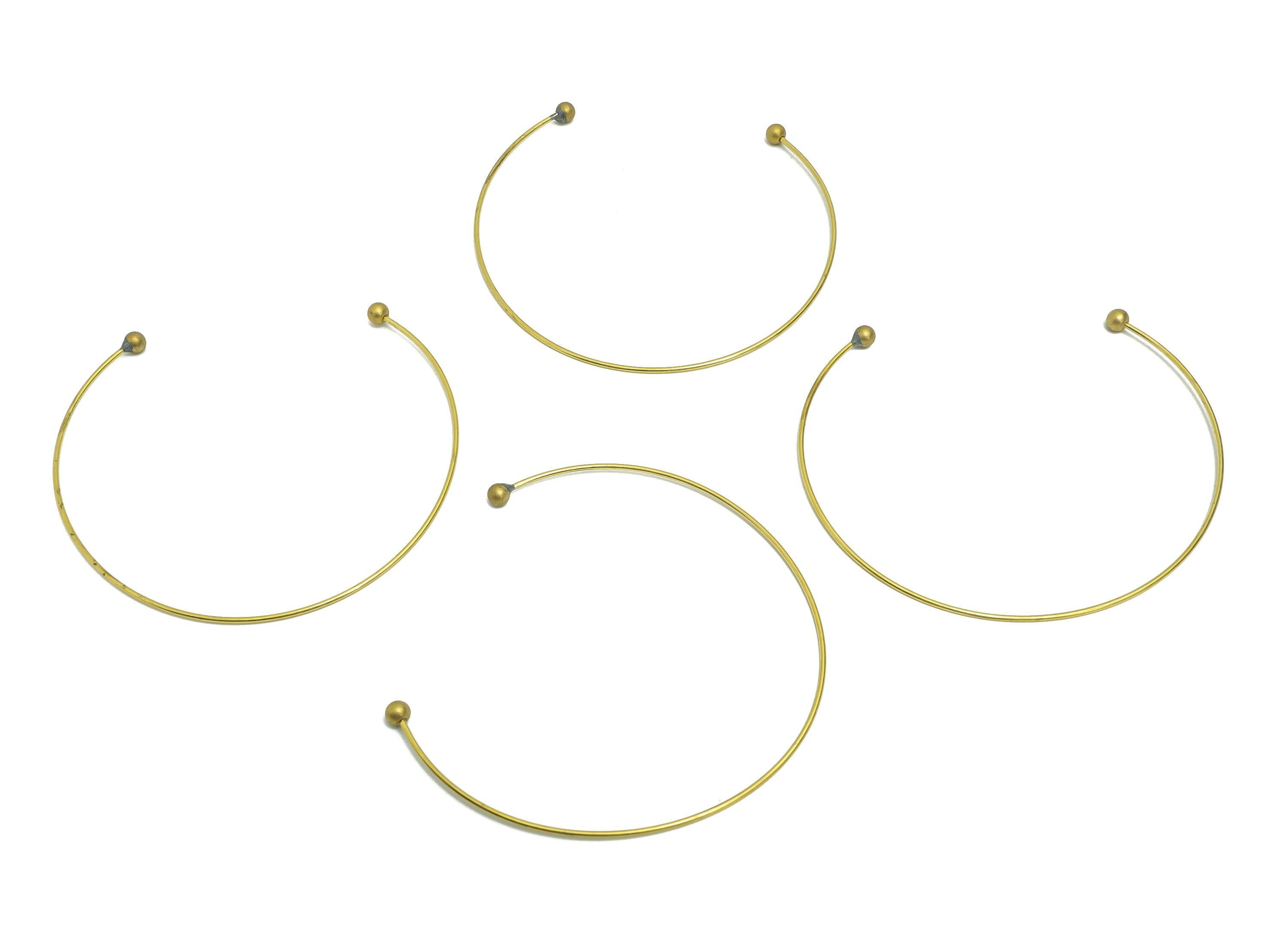 Raw Brass Open Cuff Bracelet - Openable Screw Bead Bracelet - Adjustable Bead Jewelry - Unlockable Screw Bead Bangle - 32x62x3.9mm-PP11255 - DOMEDBAZAAR