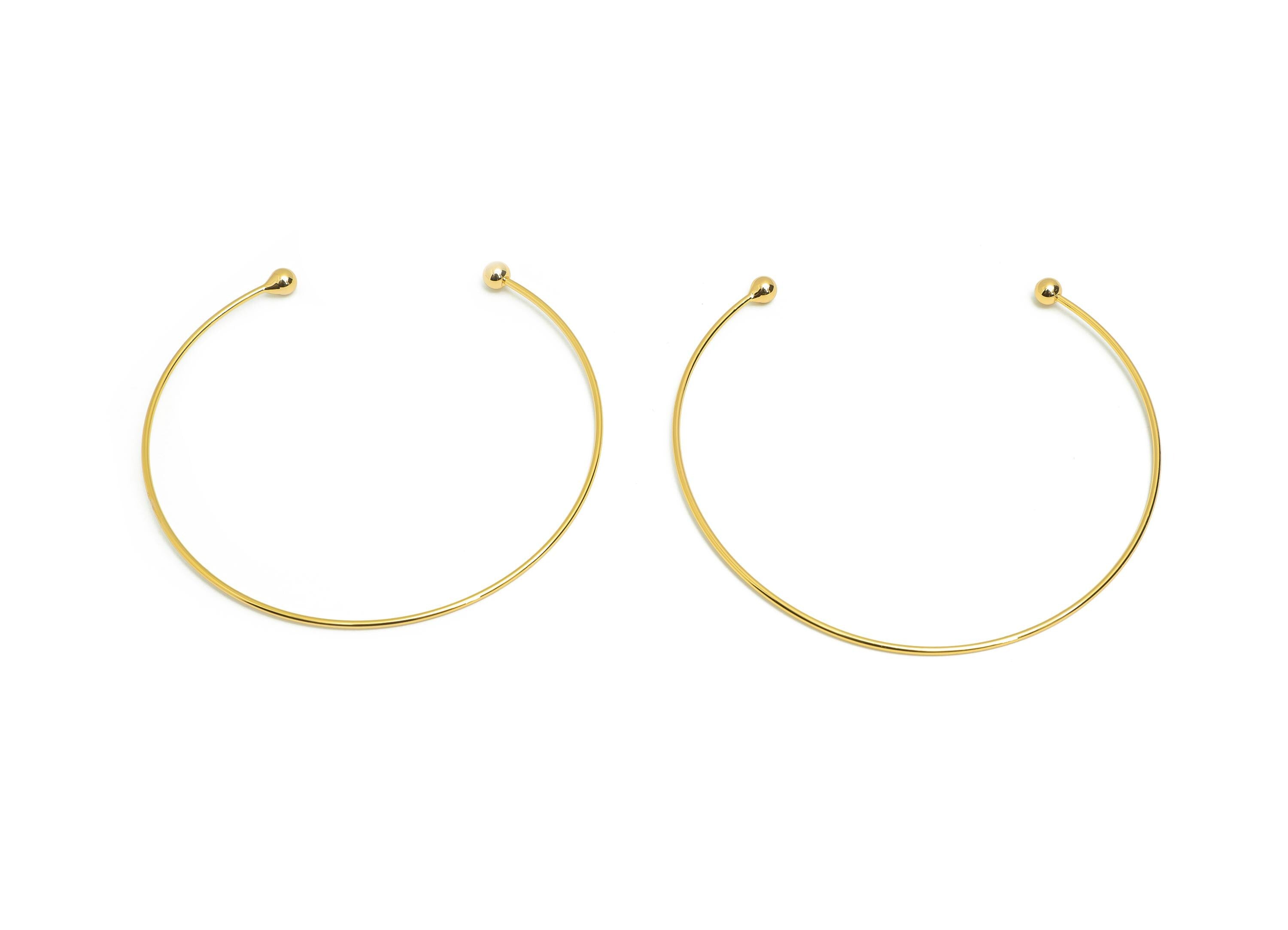 Brass Adjustable Open Cuff Bracelet - Openable Screw Bead Bracelet - Unlockable Screw Bead Bangle - 18K Real Gold Plated -32x62x3mm-RGP10823 - DOMEDBAZAAR