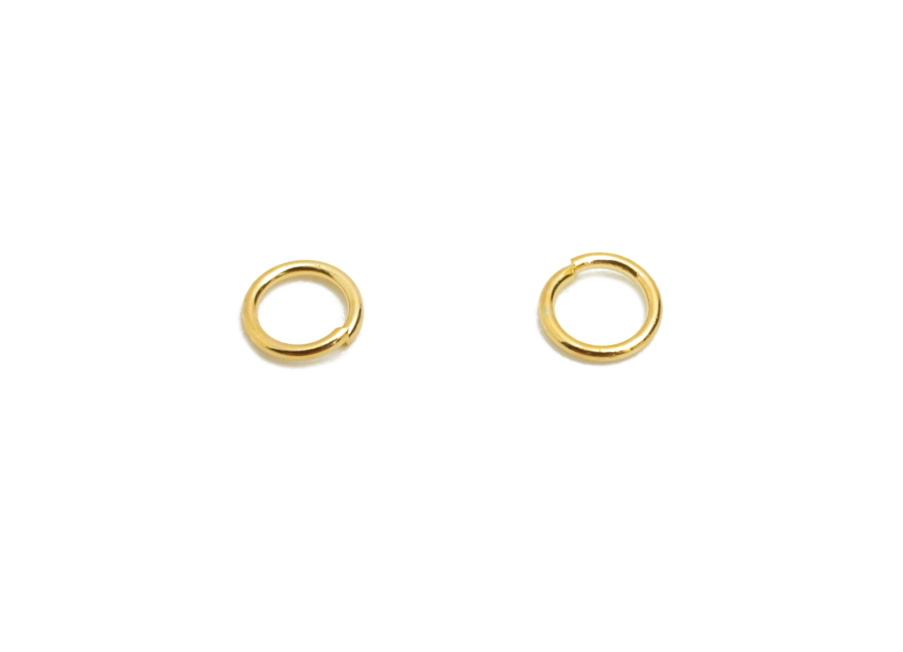 3x0.4mm Brass Open Jump Rings - Gold Jewelry Connector Rings - Brass 18K Real Gold Plating - Crafting and Beading Rings - 4x4x3mm - RGP10425 - DOMEDBAZAAR