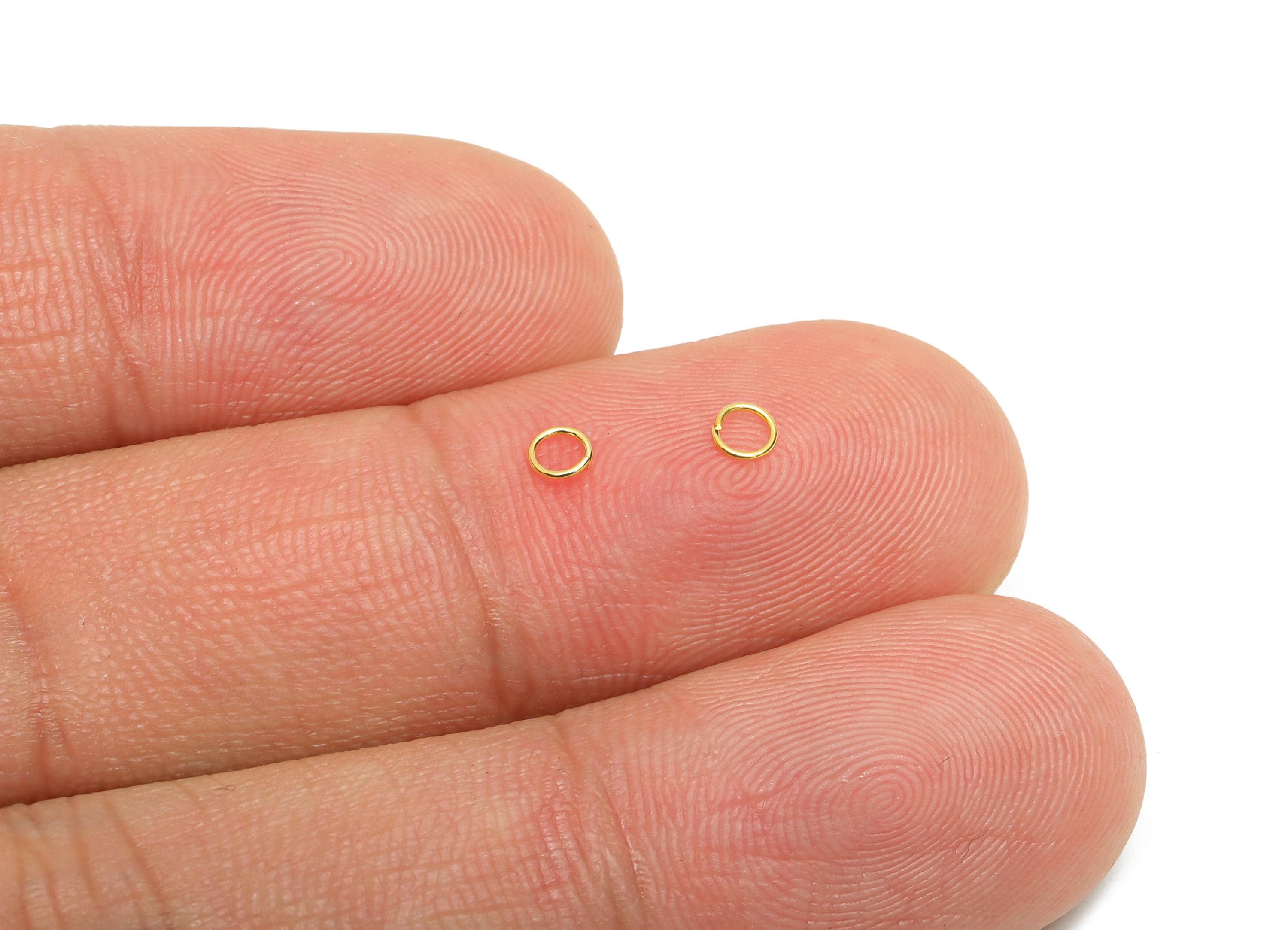 3x0.4mm Brass Open Jump Rings - Gold Jewelry Connector Rings - Brass 18K Real Gold Plating - Crafting and Beading Rings - 4x4x3mm - RGP10425 - DOMEDBAZAAR