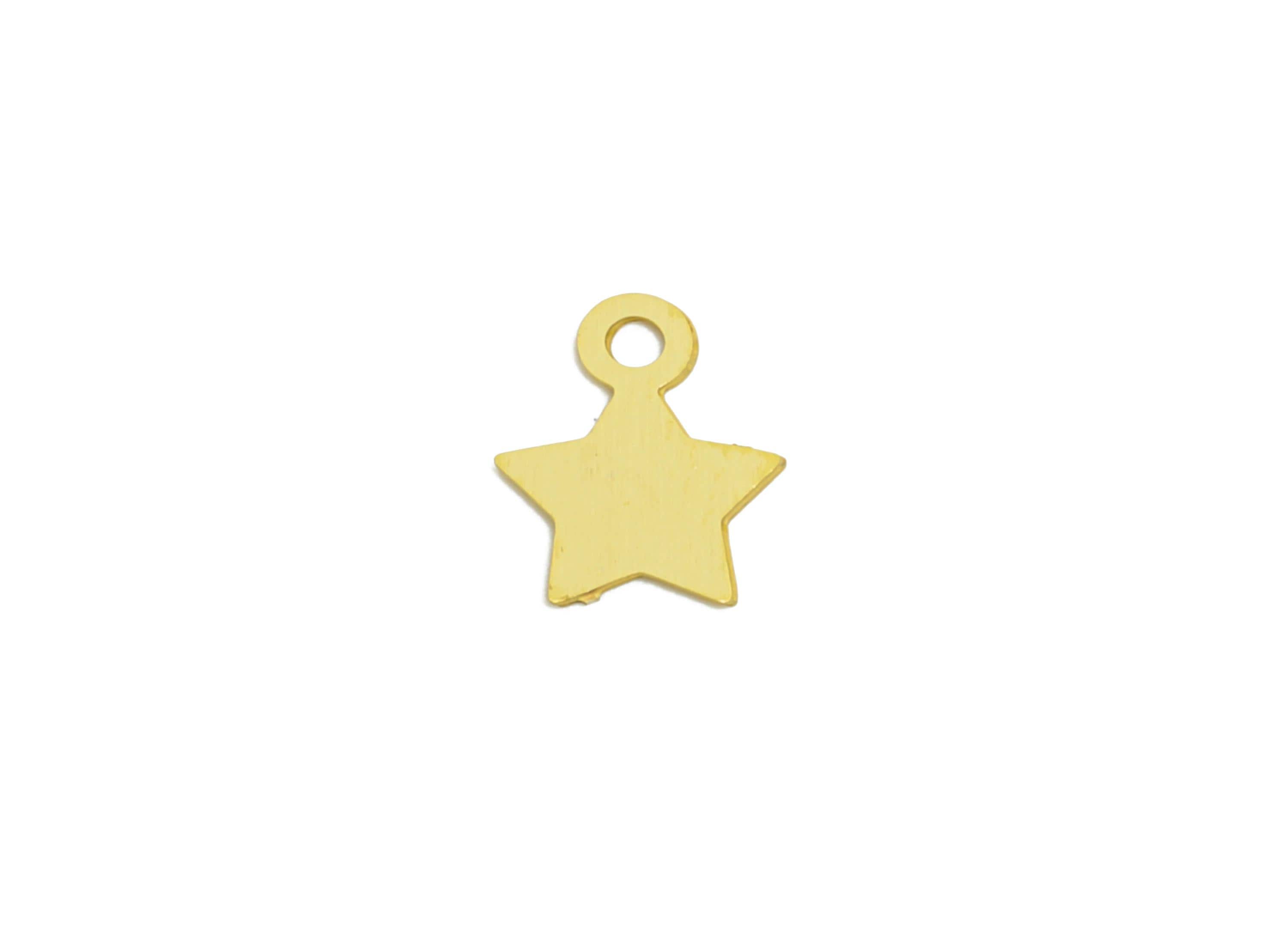 0.3mm Brass Star Tag - Extender Chain Ends - Chain Extension Ends - Raw Brass Geometric Star Tag - DIY Jewelry DIY - 6.9x5.5x0.3mm - JJC3143 - DOMEDBAZAAR