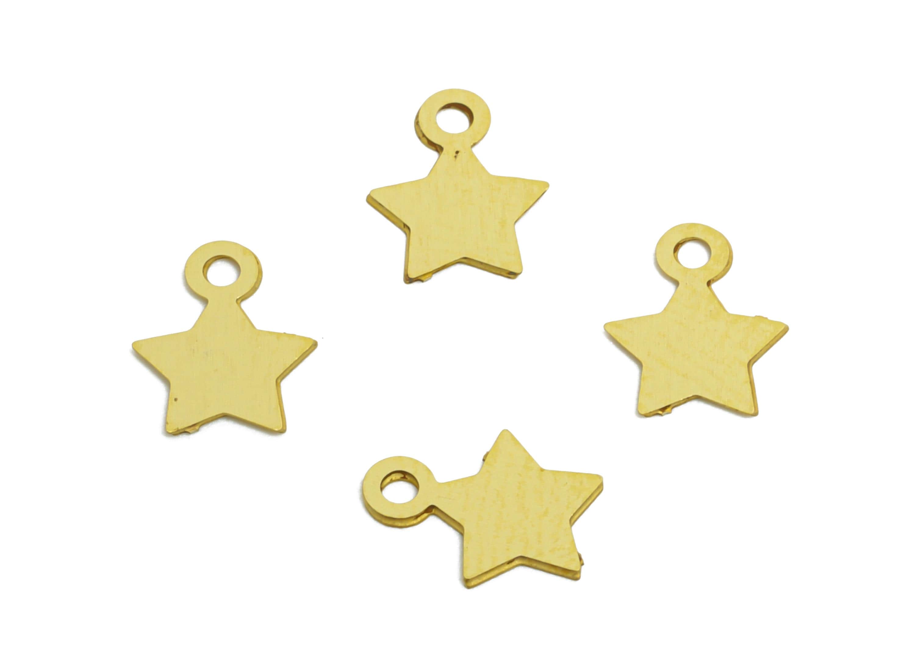 0.3mm Brass Star Tag - Extender Chain Ends - Chain Extension Ends - Raw Brass Geometric Star Tag - DIY Jewelry DIY - 6.9x5.5x0.3mm - JJC3143 - DOMEDBAZAAR