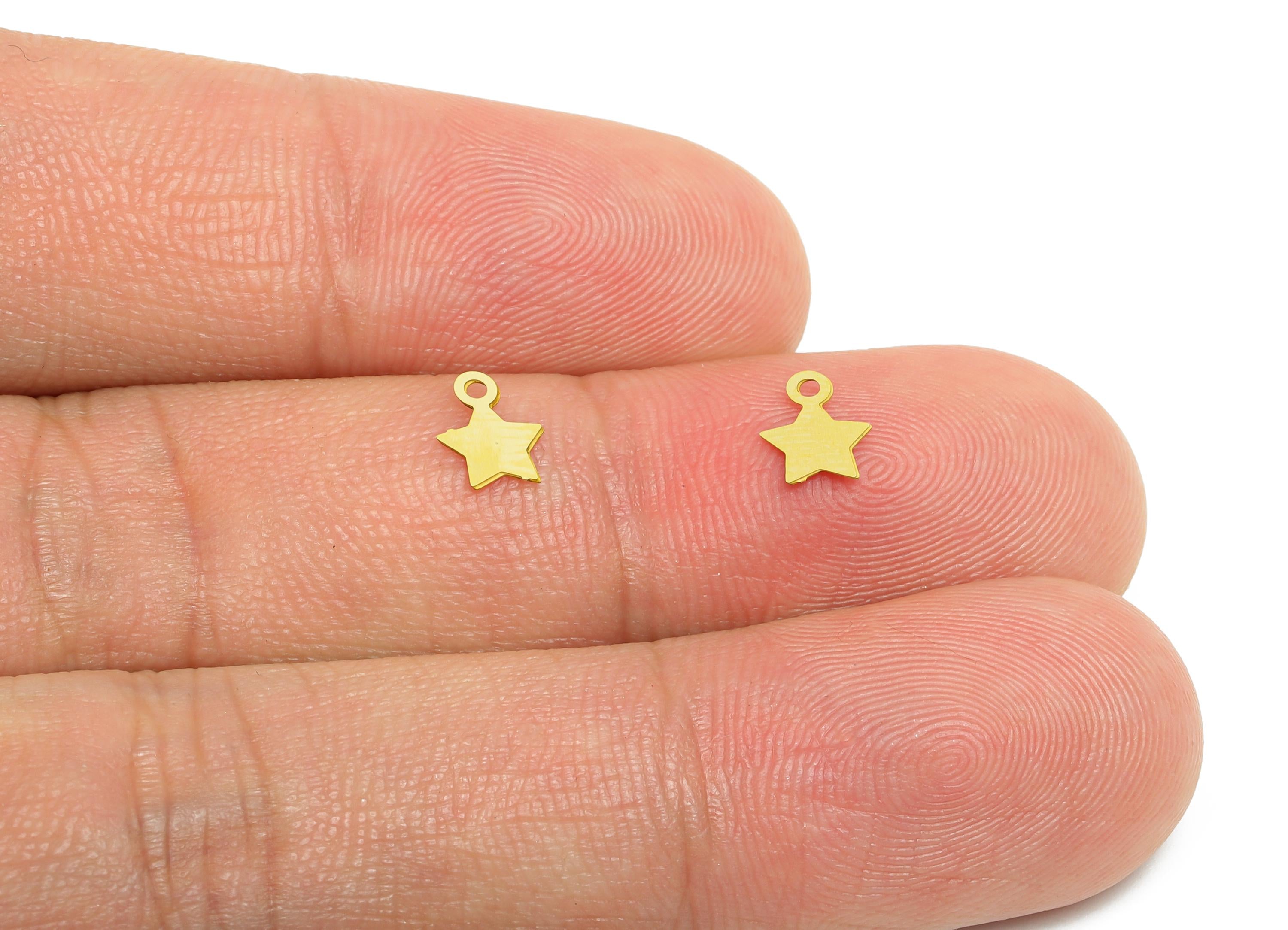0.3mm Brass Star Tag - Extender Chain Ends - Chain Extension Ends - Raw Brass Geometric Star Tag - DIY Jewelry DIY - 6.9x5.5x0.3mm - JJC3143 - DOMEDBAZAAR