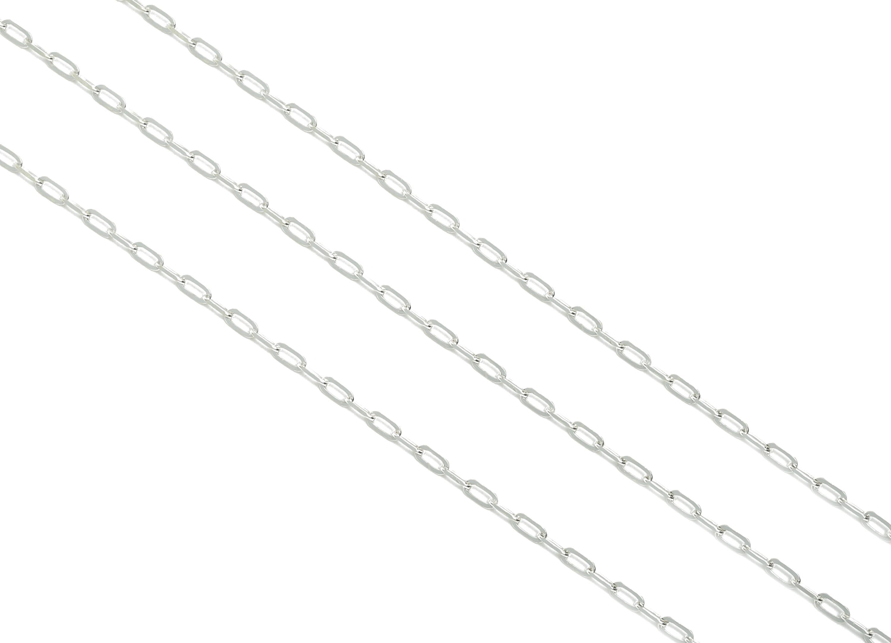 925 Sterling Silver Cable Chain - High-Quality Flat Cable Chain For Crafting - Classic Silver Link Chain For Bracelets  - 3x1x0.4mm-RGP10780 - DOMEDBAZAAR