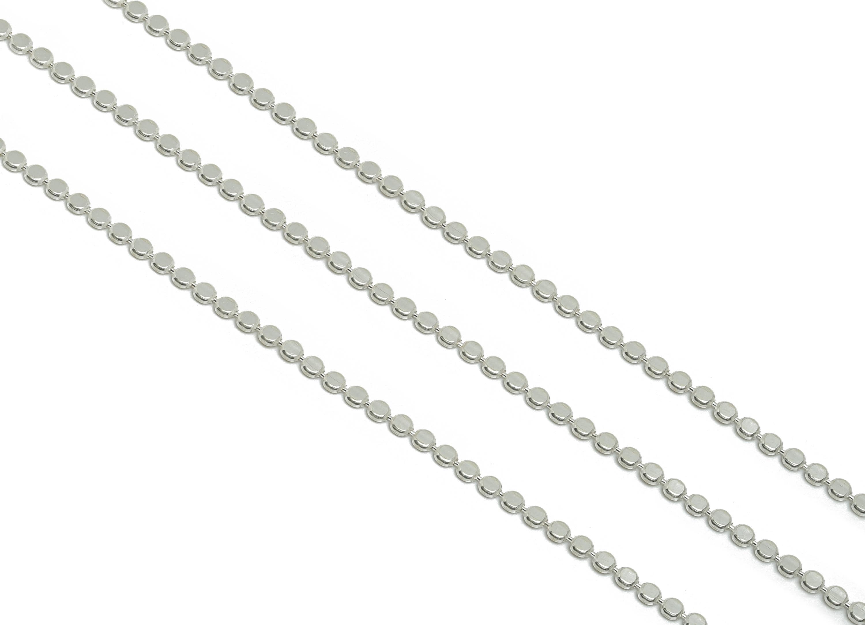 925 Sterling Silver Hammered Round Chain - Pressed Round Chain - Elegant Hammered Round Chain - Chain Jewelry Making - 2x2x1mm - RGP10775 - DOMEDBAZAAR
