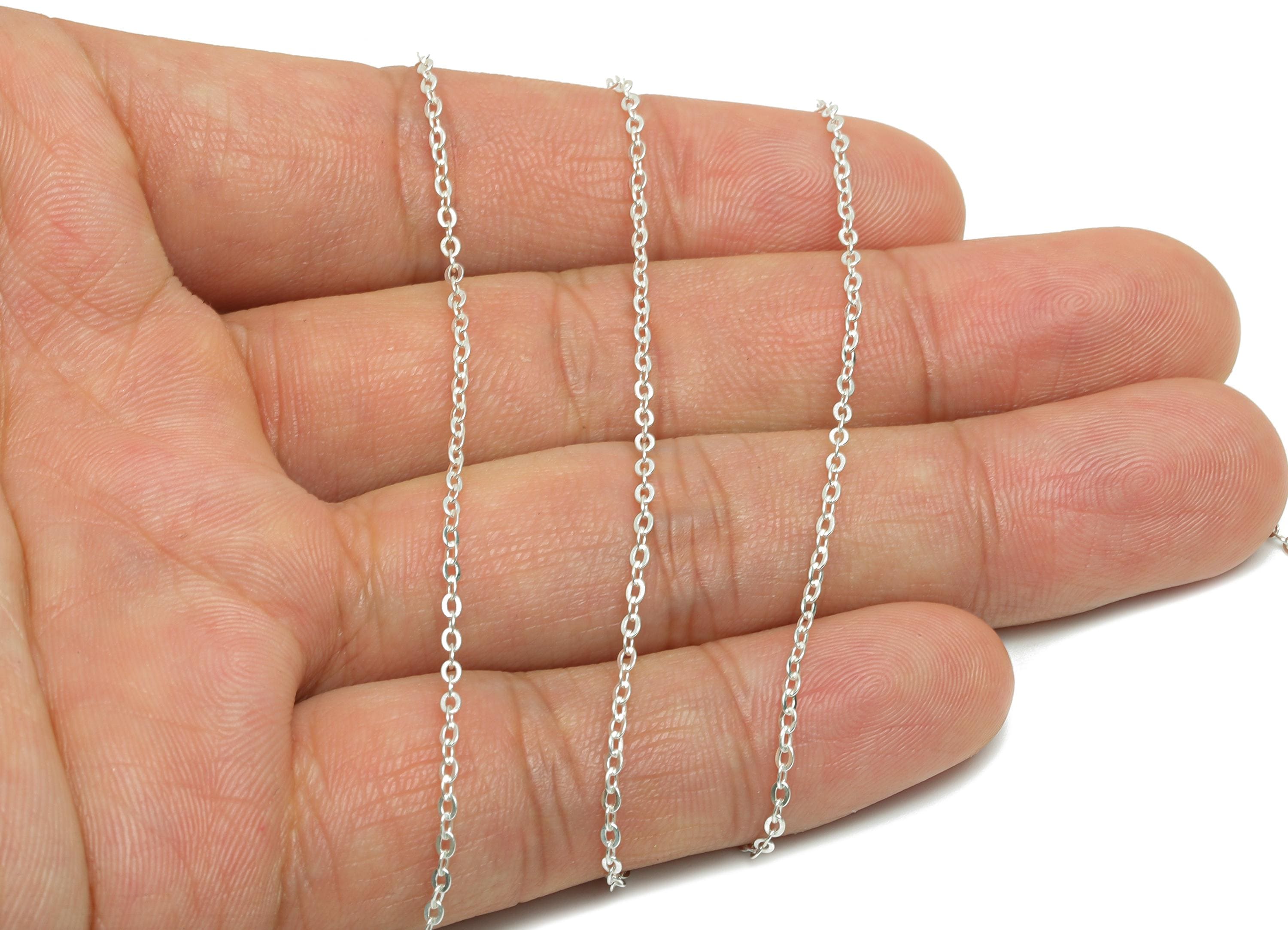925 Sterling Silver Flat Cable Chain - Silver Cable Chain - Classic Flat Cable Chain - Jewelry Making Supplies - 2x1.55x0.3mm - RGP10778 - DOMEDBAZAAR