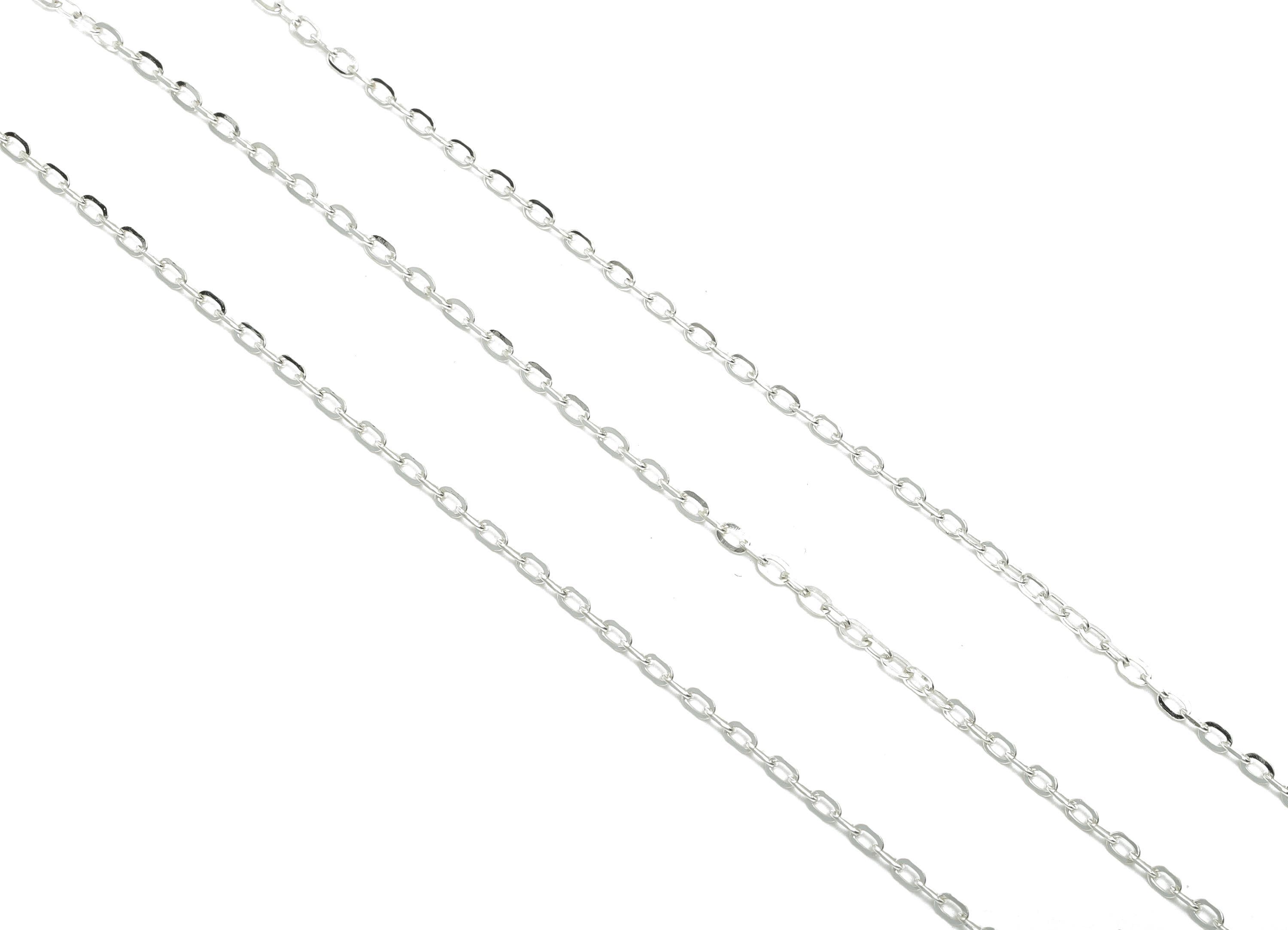 925 Sterling Silver Flat Cable Chain - Silver Cable Chain - Refined Flat Cable Chain - Jewelry Making Supplies - 5.5x1.6x0.33 - RGP10781 - DOMEDBAZAAR