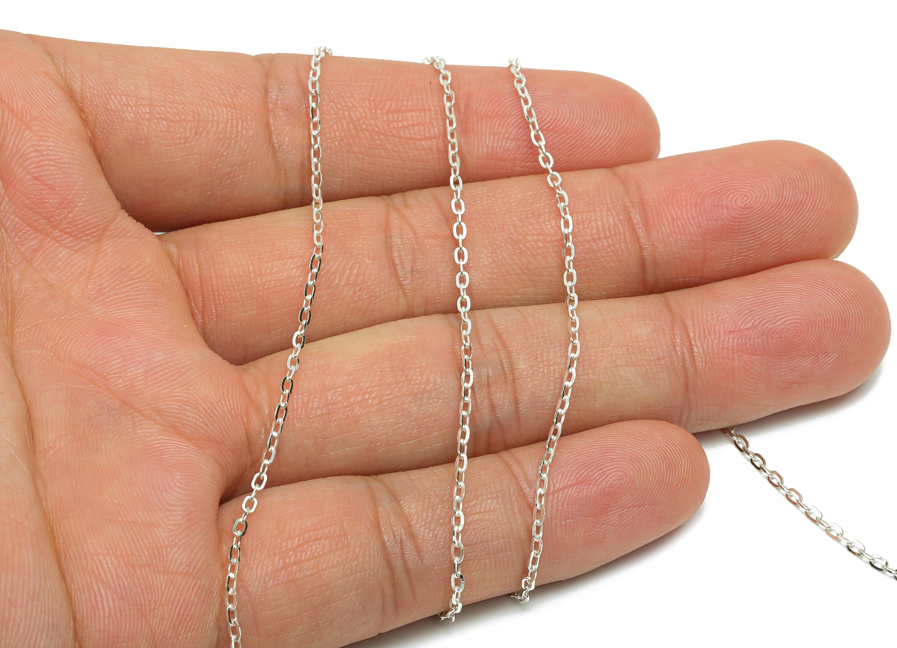 925 Sterling Silver Flat Cable Chain - Silver Cable Chain - Refined Flat Cable Chain - Jewelry Making Supplies - 5.5x1.6x0.33 - RGP10781 - DOMEDBAZAAR