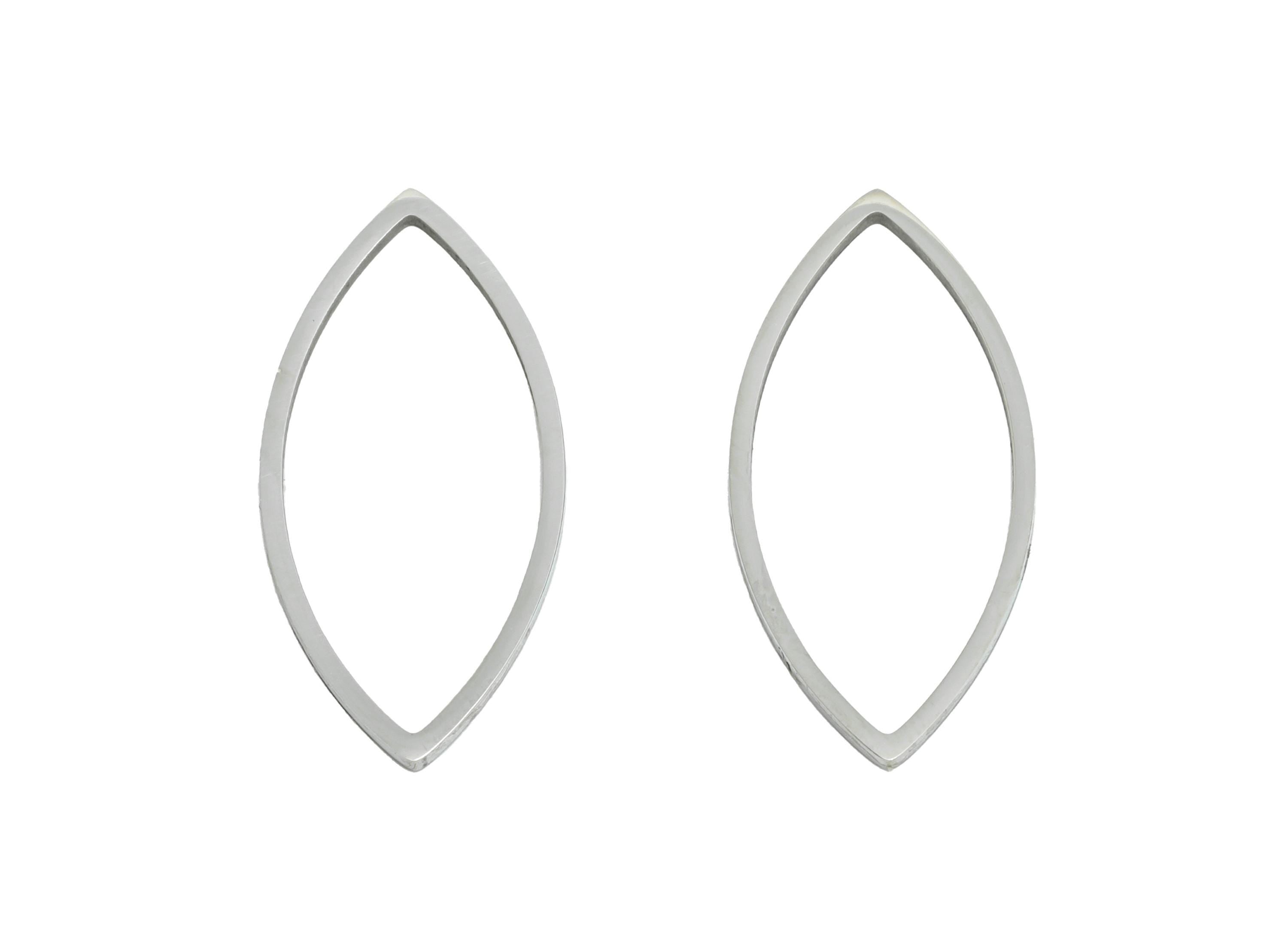 25mm Steel Marquise Ring Earring Charm - Geometric Jewelry Connector for DIY Making - Hollow Metal DIY Jewelry - 25.7x11.78x0.8mm - SS2694