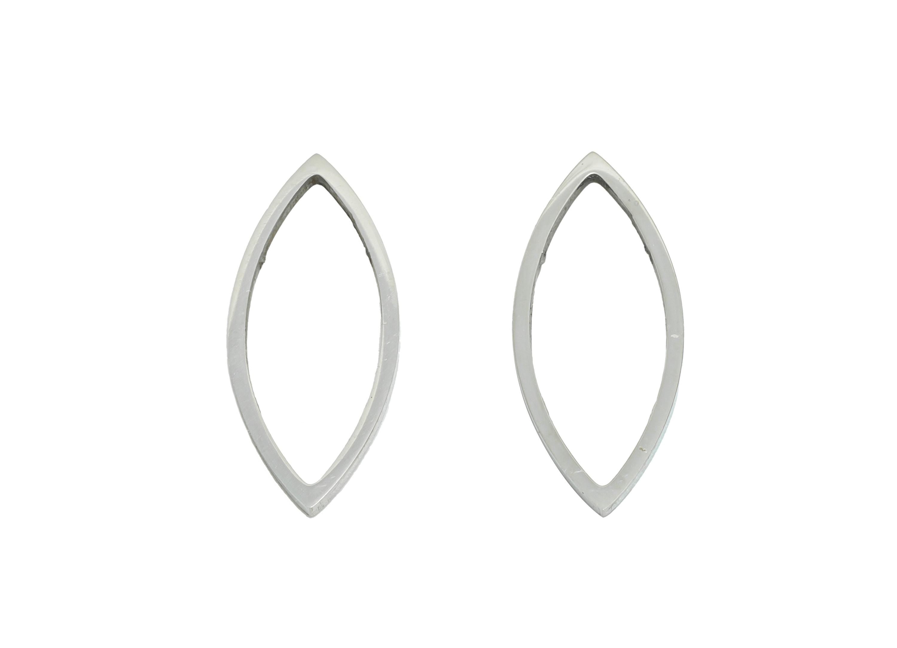 20mm Steel Marquise Ring Earring Charm - Geometric Jewelry Connector for DIY Making - Hollow Metal DIY Jewelry - 20.6x8.6x0.8mm - SS2695 - DOMEDBAZAAR
