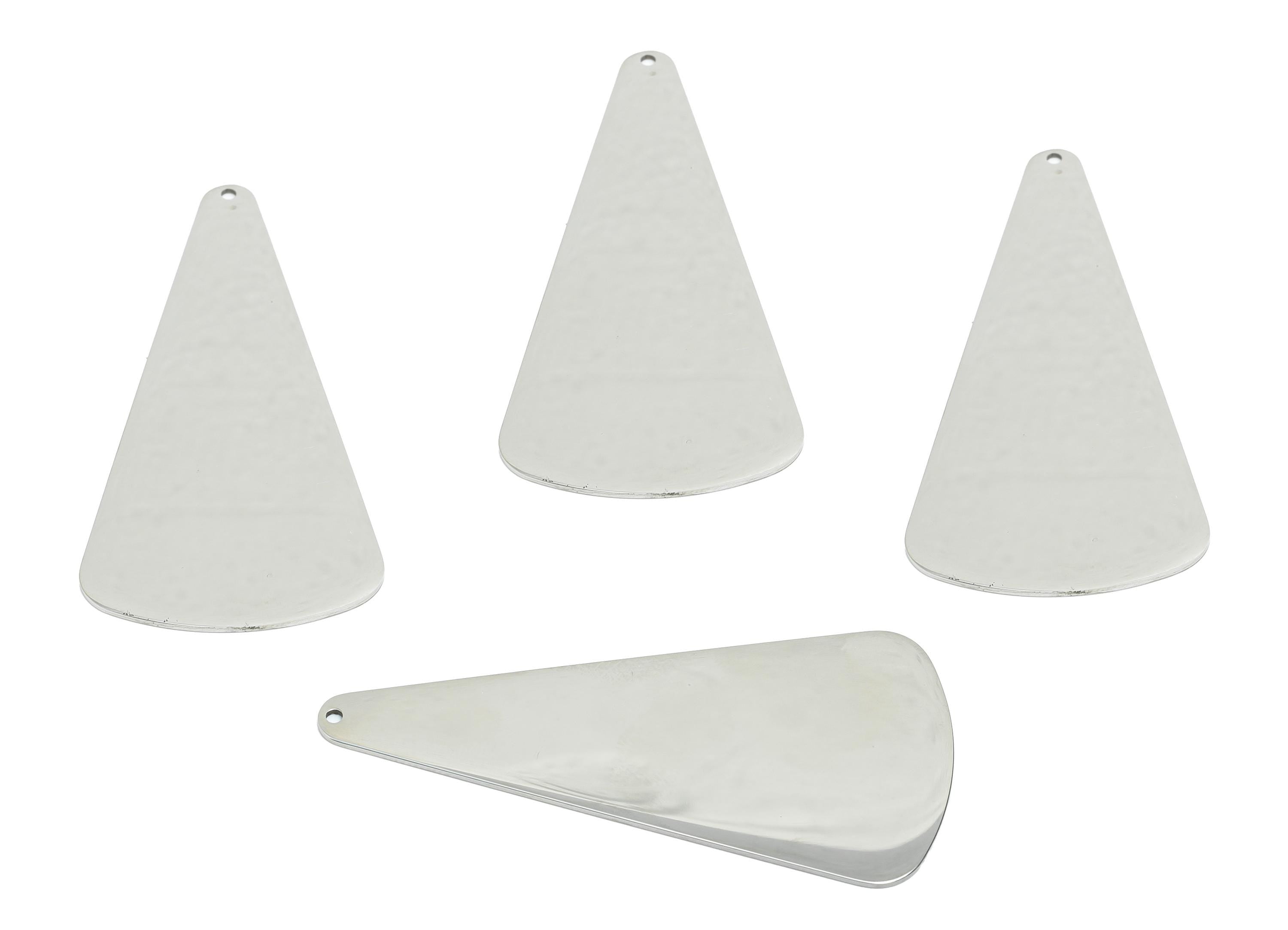 Steel Teardrop Charm - Stainless Steel Geometry Jewelry - Sleek Jewelry Supply - DIY Jewlelry Making Supplies - 60x29x0.98mm - SS2657 - DOMEDBAZAAR