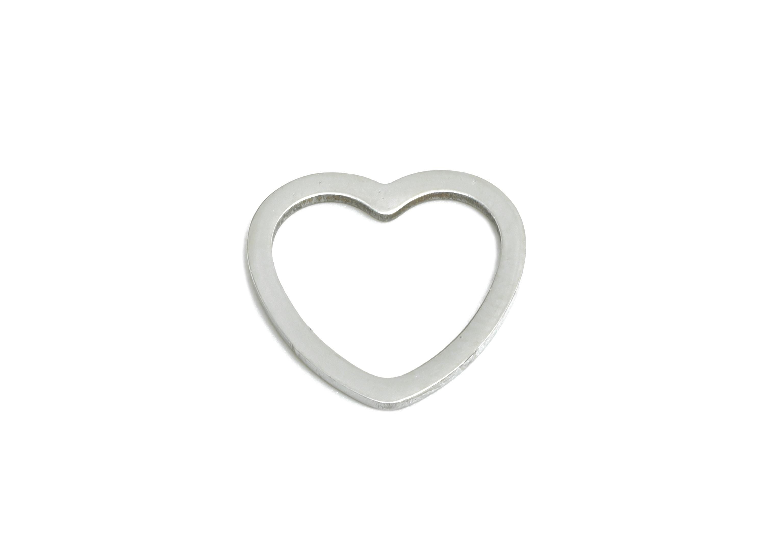 12mm Steel Heart Ring Earring Charms - Geometric Jewelry Connector for DIY Making - Hollow Metal DIY Jewelry - 11.9x10.8x0.8mm - SS2693