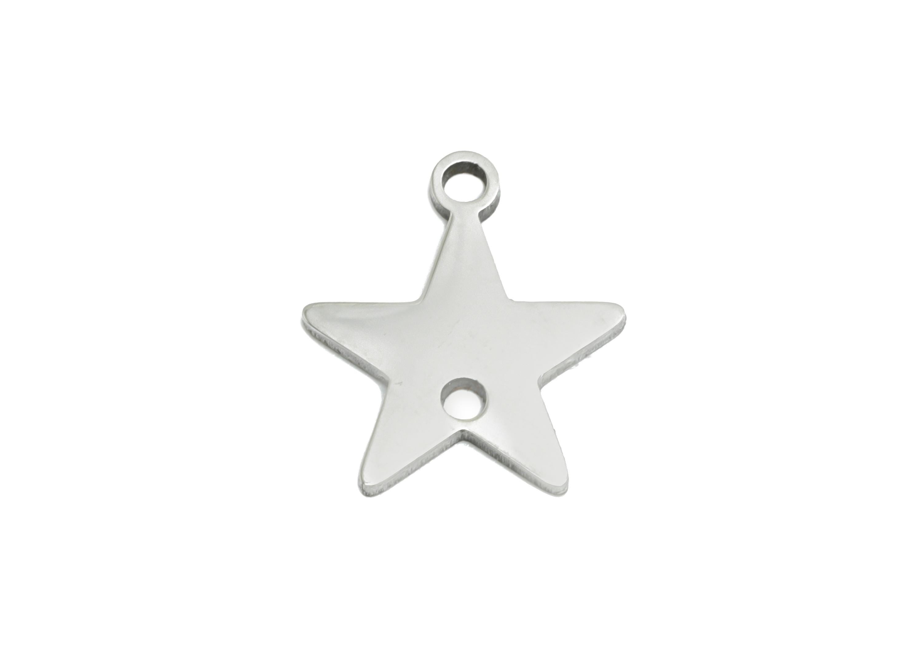 Stainless Steel Star Charm - Celestial Star Pendant - Five-Pointed Star Necklace Charm - Magical Star Jewelry Making - 21x19x0.98mm - SS2651