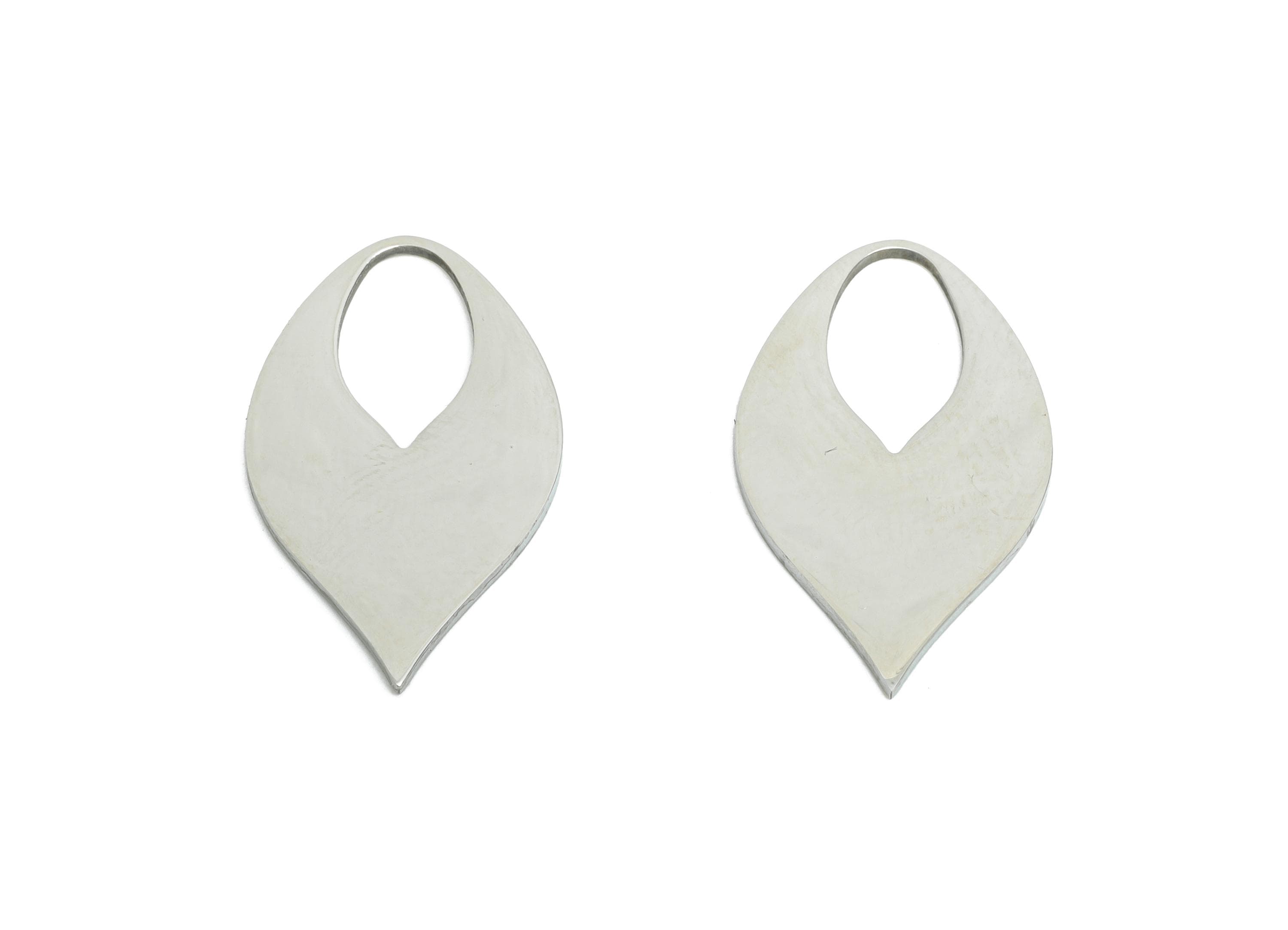 Steel Teardrop Cutout Pendant - Minimalist Geometry Earring Charm - Hollow Teardrop Pendant - Cutout For DIY Craft - 21.8x12x0.98mm - SS2344 - DOMEDBAZAAR