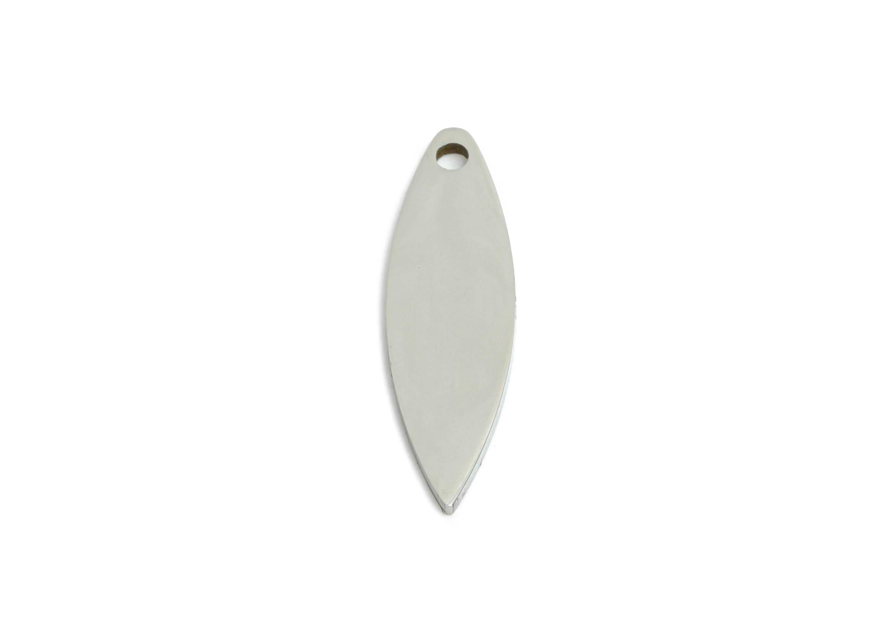 Steel Marquise Pendant - Customizable Geometry Charm for Necklace - Sleek Mini Marquise Pendant for Crafting - 15x5.15x0.98mm - SS2529 - DOMEDBAZAAR