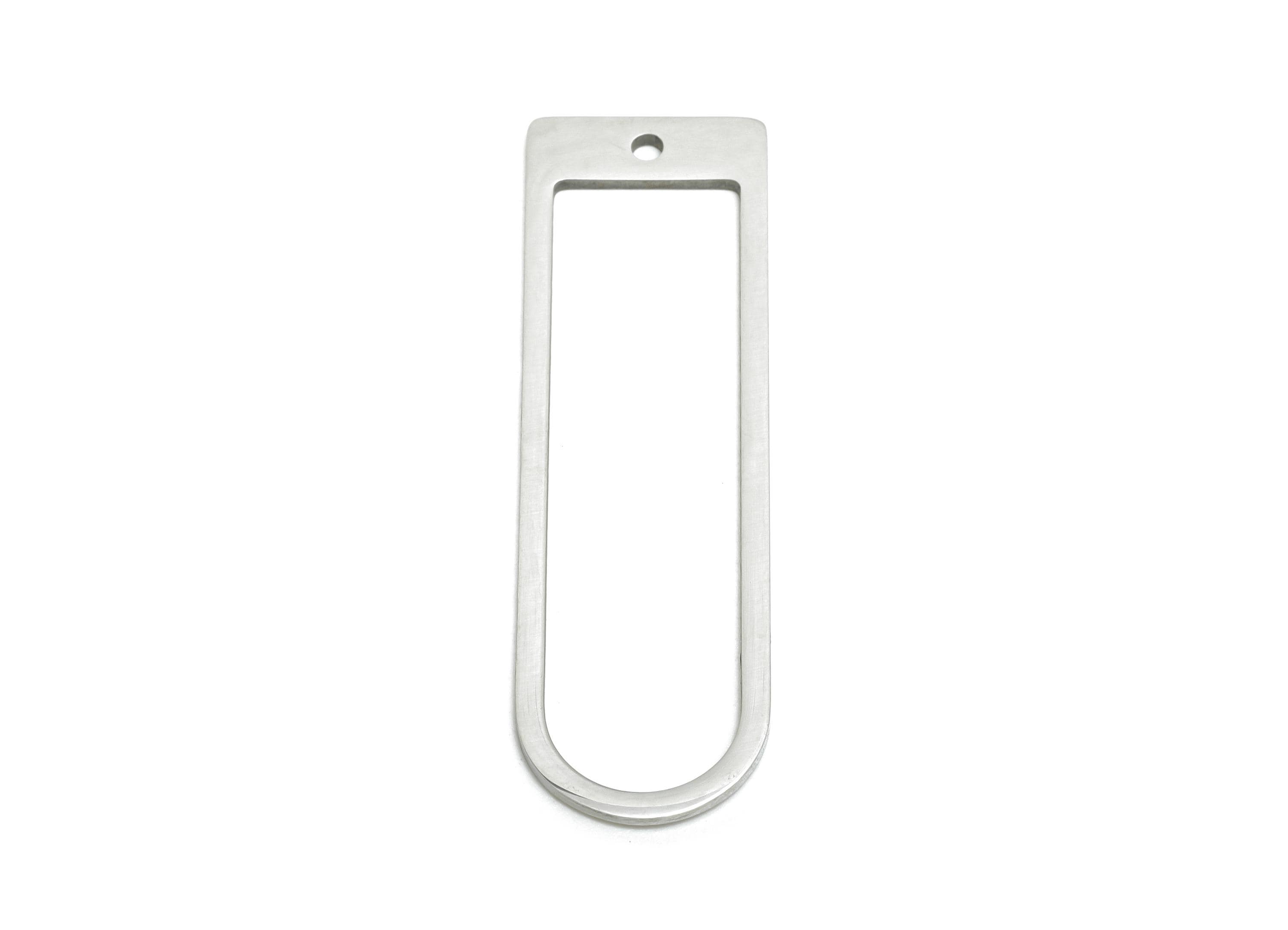 Steel Rectangle Pendant - Modern Openwork Connector For DIY Crafts - Cutout Pendant For DIY Craft - Geometric Pendant - 39x11x0.9mm - SS2320 - DOMEDBAZAAR