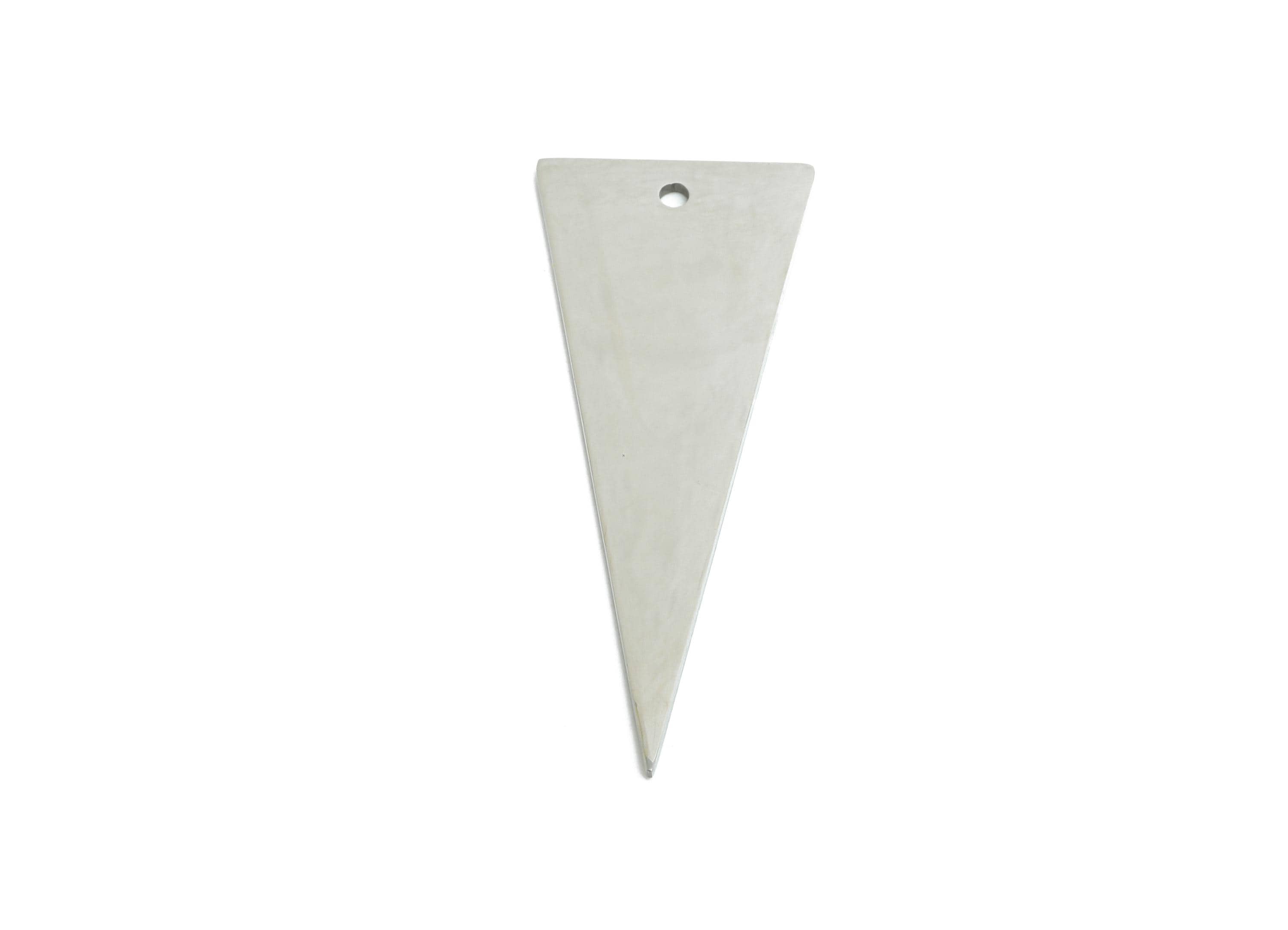 Steel Triangle Pendant - Stainless Steel Geometric Earring Charm - Triangle Metal Sleek For Handmade - Modern Charm - 26x14x0.98mm - SS2323 - DOMEDBAZAAR