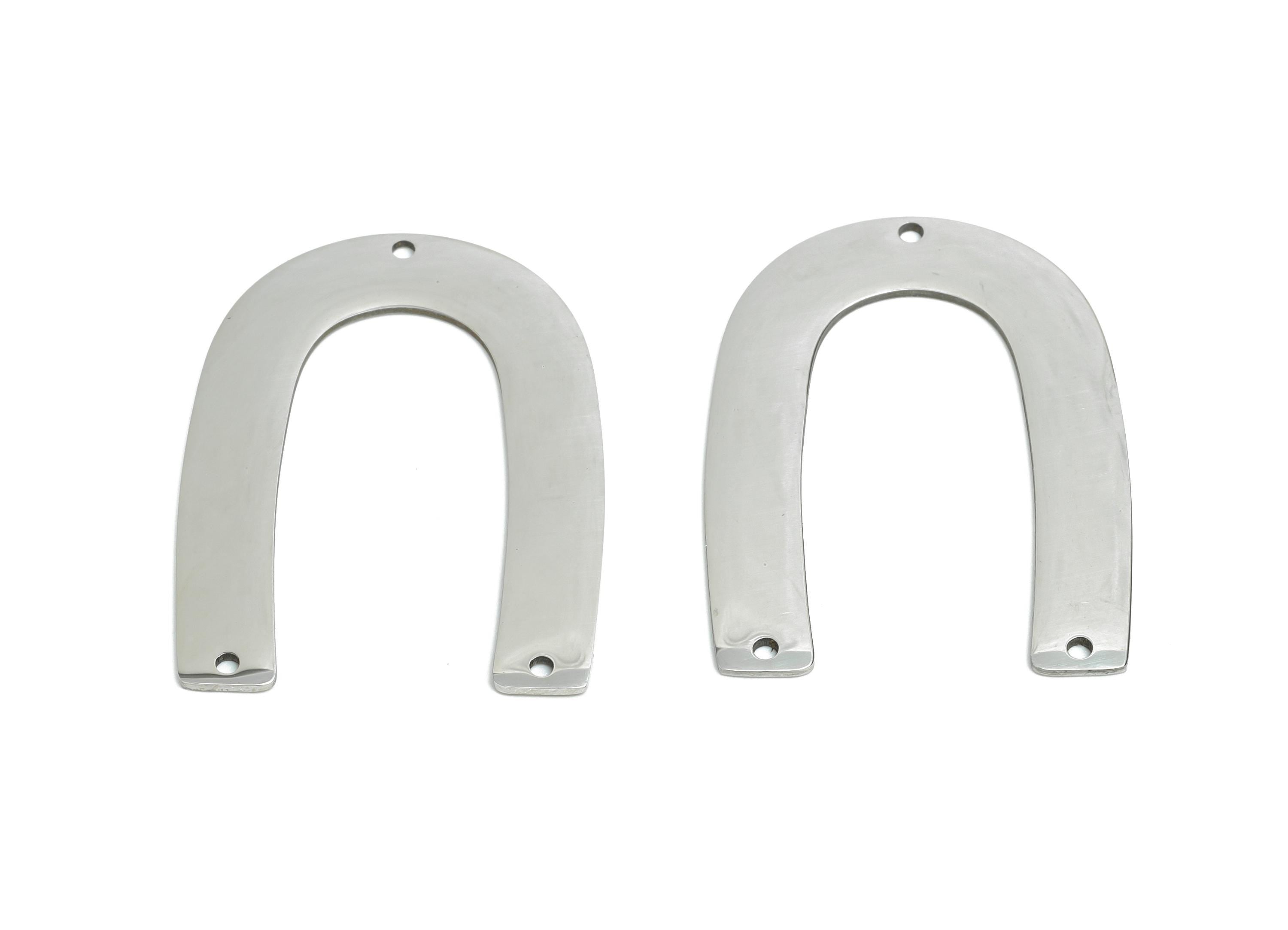 Horseshoe Pendant - Stainless Steel U Shape Connector - Modern Arch Pendant - Handmade Jewelry Supplies Horseshoe - 35x26x0.98mm - SS2617 - DOMEDBAZAAR