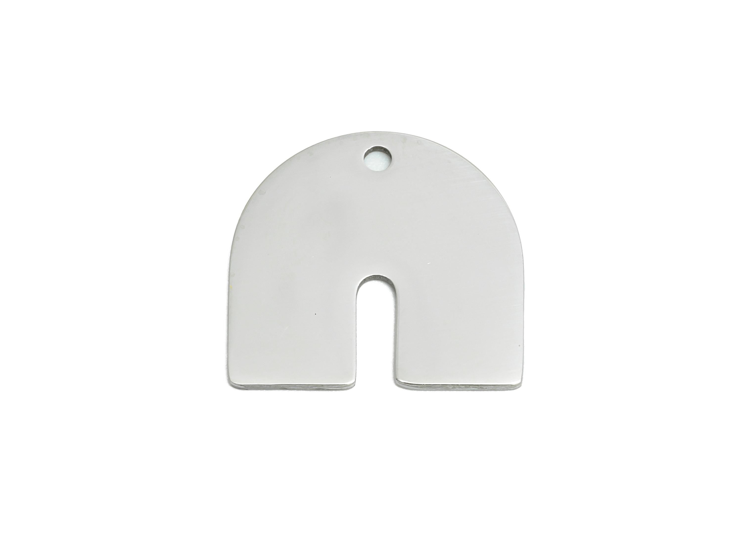 Minimalist Arch Pendant - Stainless Steel Geometry Charm - Boho Modern Jewelry Component - Handmade Jewelry Supplies - 17x16x0.98mm - SS2623 - DOMEDBAZAAR