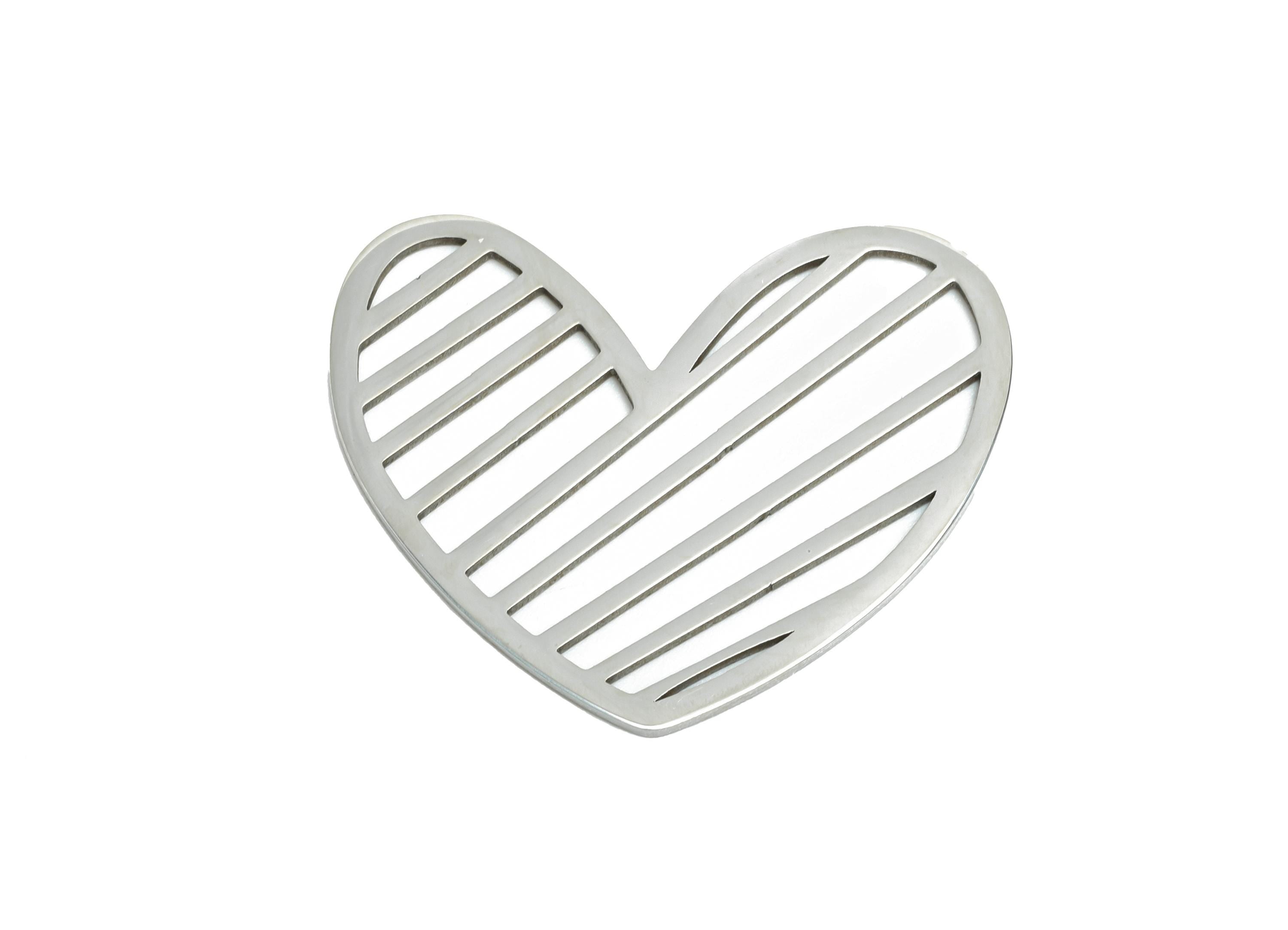 Abstract Steel Heart Charm - Hollow Geometric Jewelry Connector for DIY Making - Modern Metal Jewelry Supplies - 29.8x24.14x0.98mm - SS2595