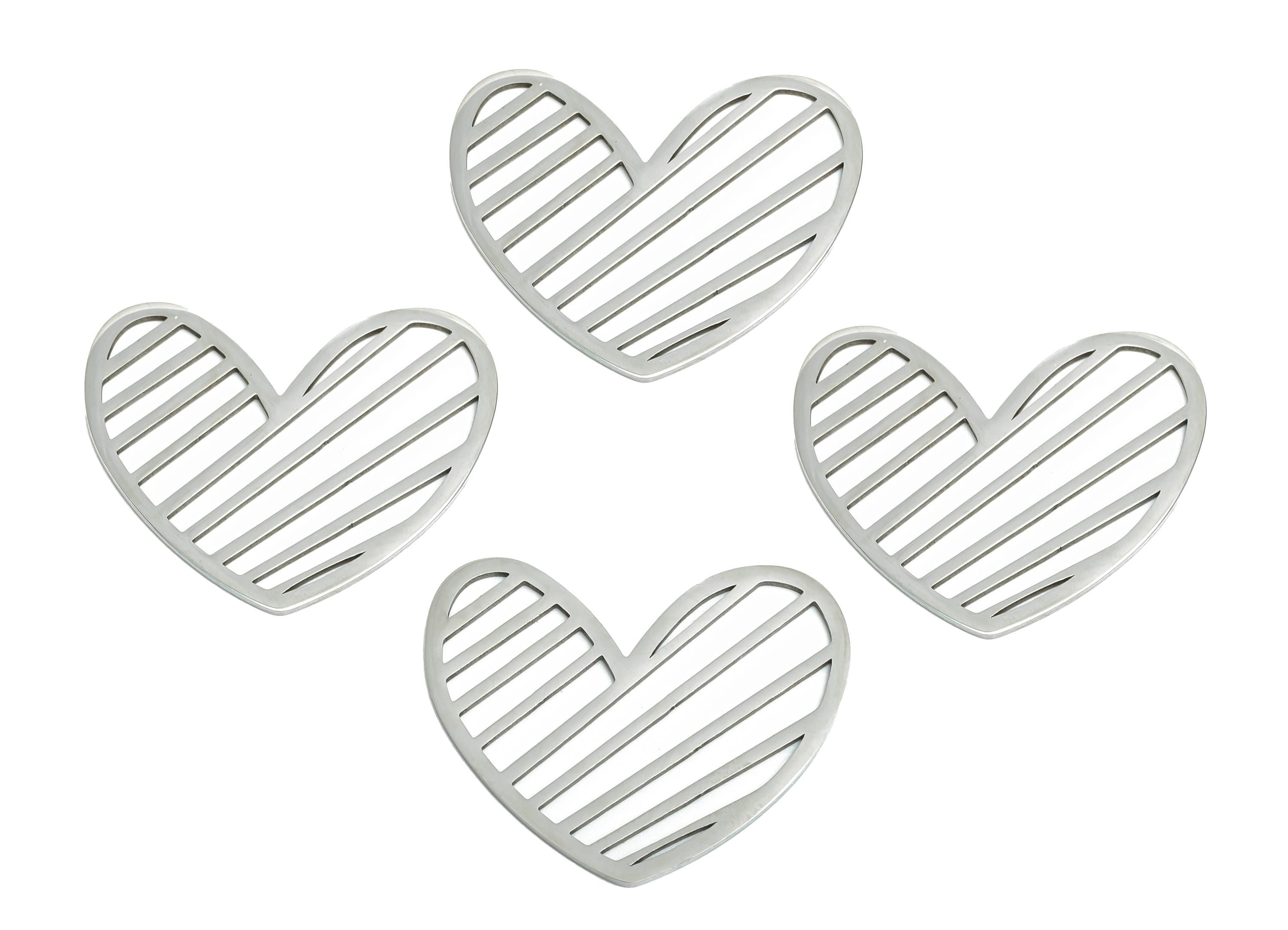 Abstract Steel Heart Charm - Hollow Geometric Jewelry Connector for DIY Making - Modern Metal Jewelry Supplies - 29.8x24.14x0.98mm - SS2595 - DOMEDBAZAAR